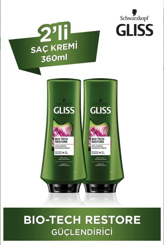 Gliss Bio-Tech Restore Saç Kremi 360 Ml X2
