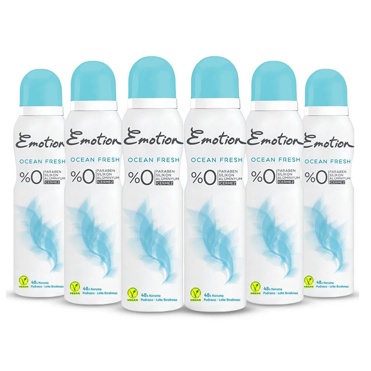 Emotion Ocean Fresh Kadın Sprey Deodorant 150 Ml X6