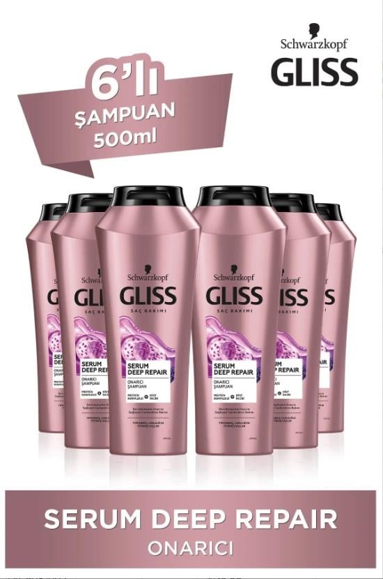 Gliss Serum Deep Repair Onarıcı Şampuan 500 Ml X6