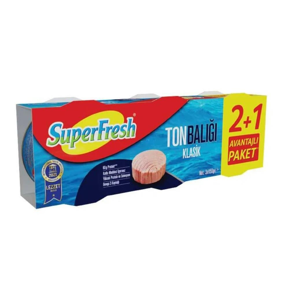 SuperFresh Ton Klasik 3'lü 140 gr Hediyeli