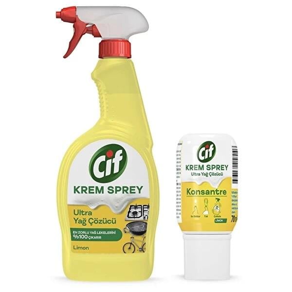 Cif Krem Limon Sprey 750 ml + Konsantre Limon 70 ml