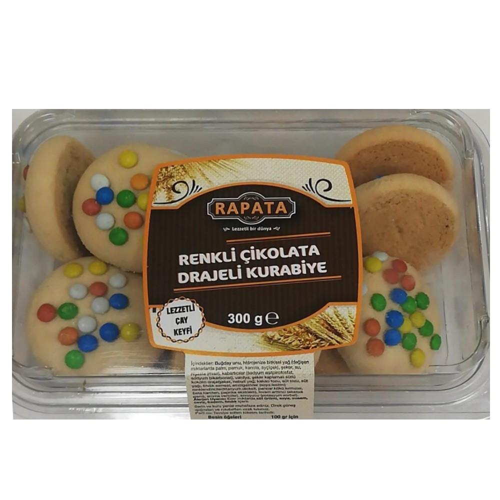Rapata Kurabiye Renkli Çikoata Drajeli 300 gr