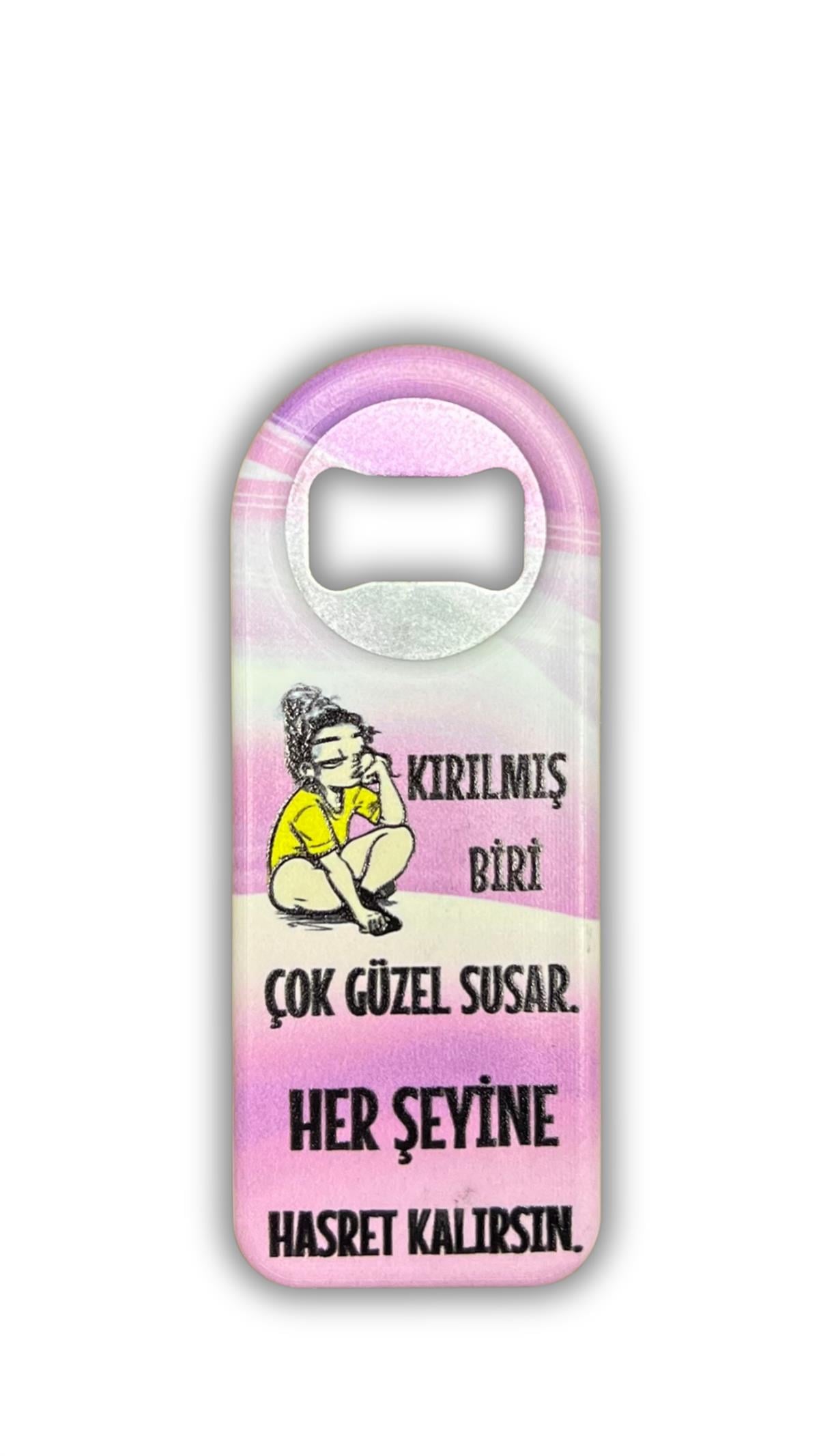 Sloganlı Şişe Açacağı
