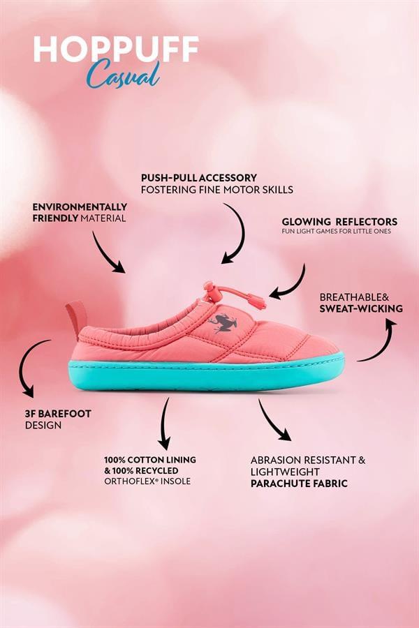 Hoppuff Casual Dinamik Pembe Barefoot Çocuk Ayakkabı