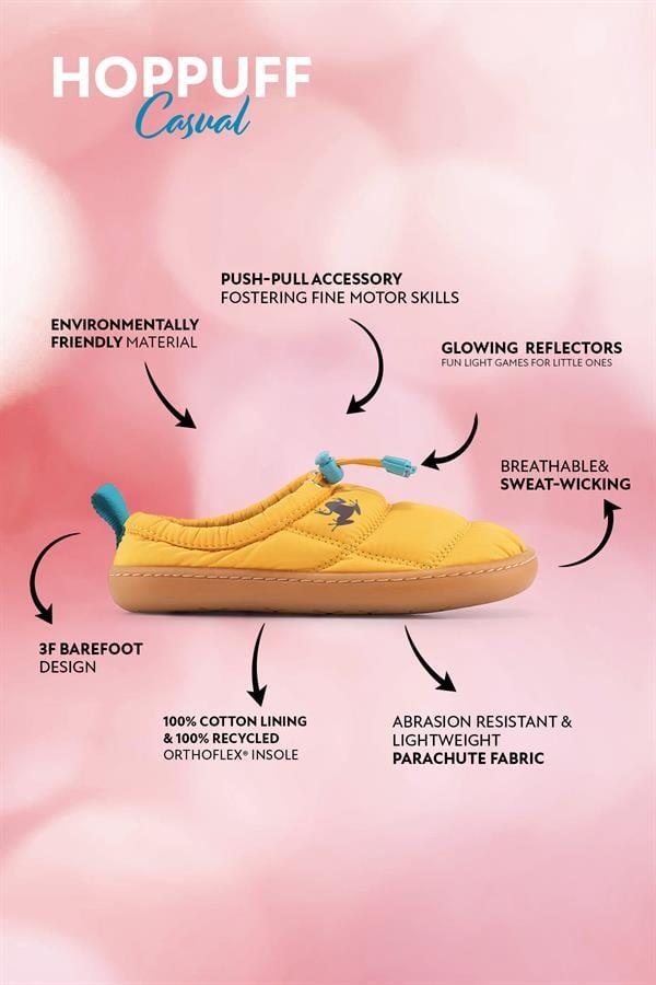 Hoppuff Casual Dinamik Sarı Barefoot Çocuk Ayakkabı
