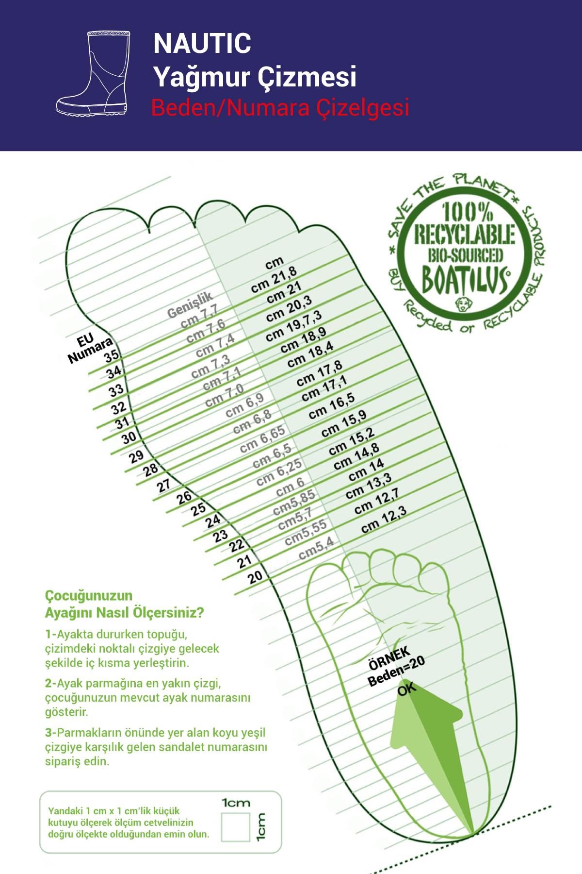 Nautic-B 126-20 Boatilus Nautic-B Zebra Çocuk Yağmur Çizmesi