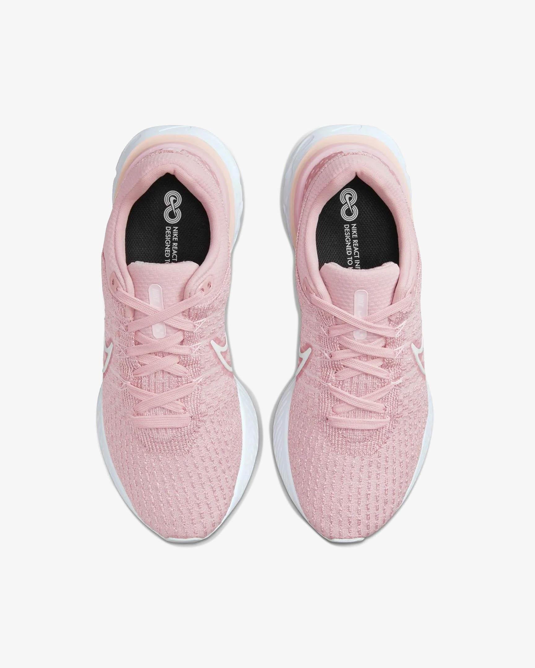 Nike DD3024-600-38 Nike React Infinity Run Flyknit 3 Kadın Pembe Beyaz Koşu Ayakkabısı
