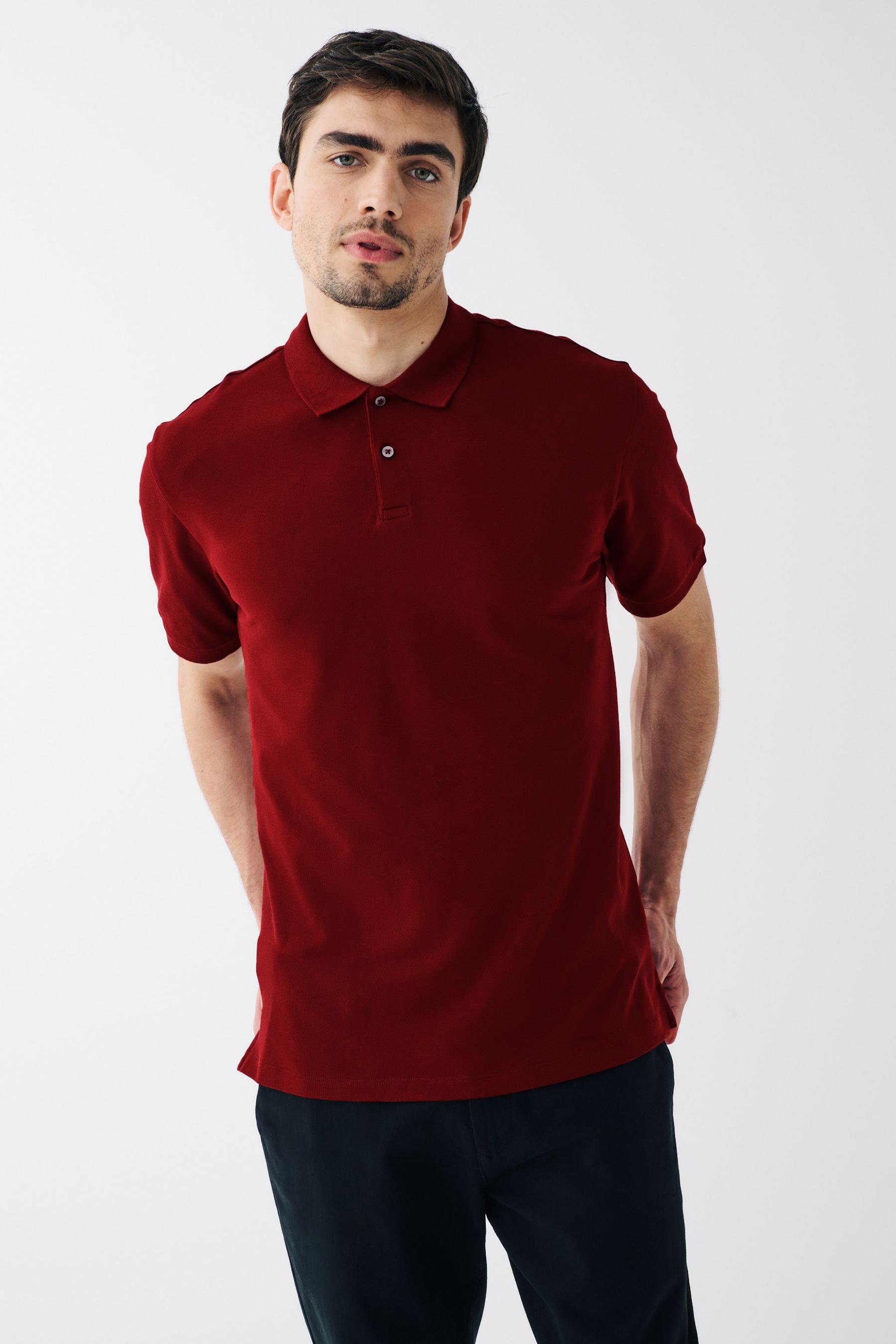 Erkek Kısa Kollu Polo Yaka T-shirt - BORDO