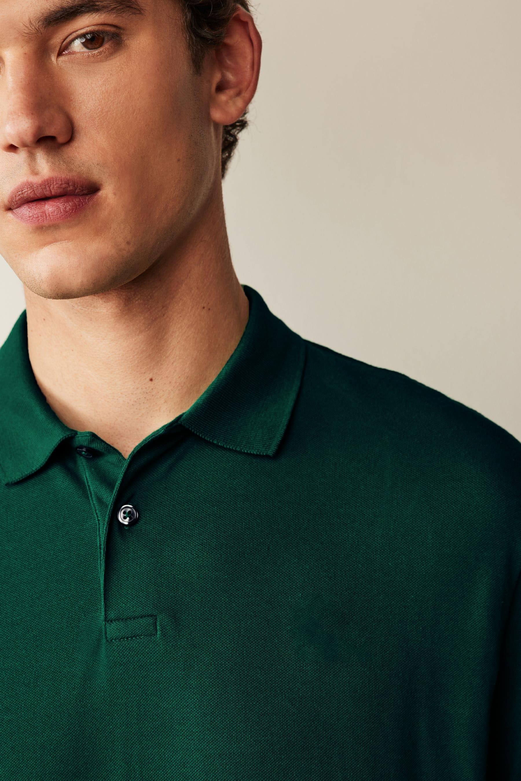 Erkek Kısa Kollu Polo Yaka T-shirt - YEŞİL