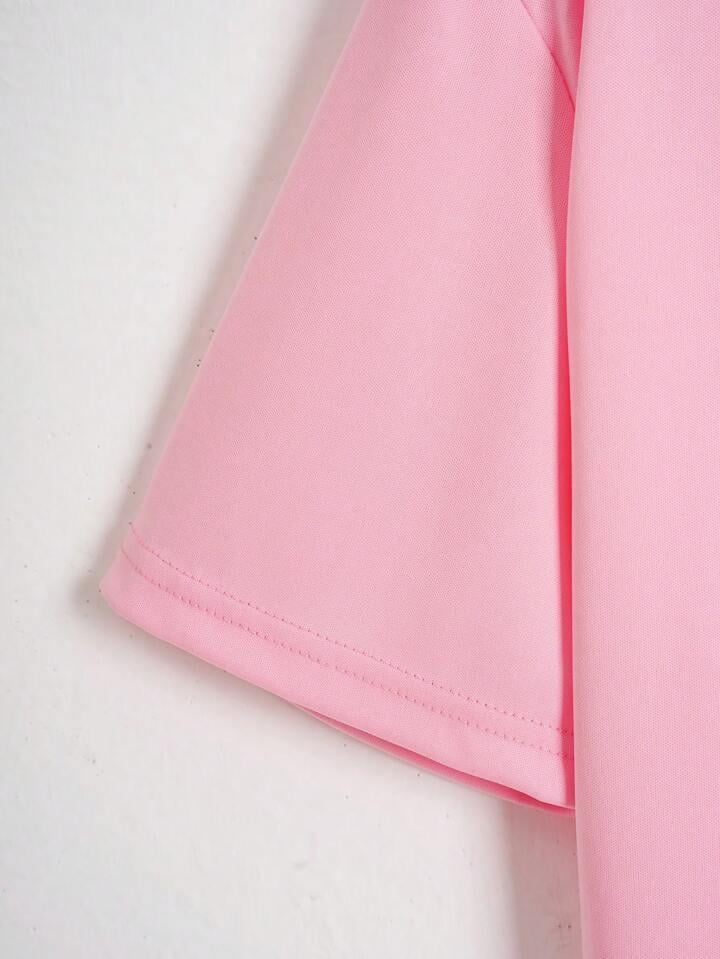 Softway Kadın Oversize Bisiklet Yaka Düz Crop T-shirt