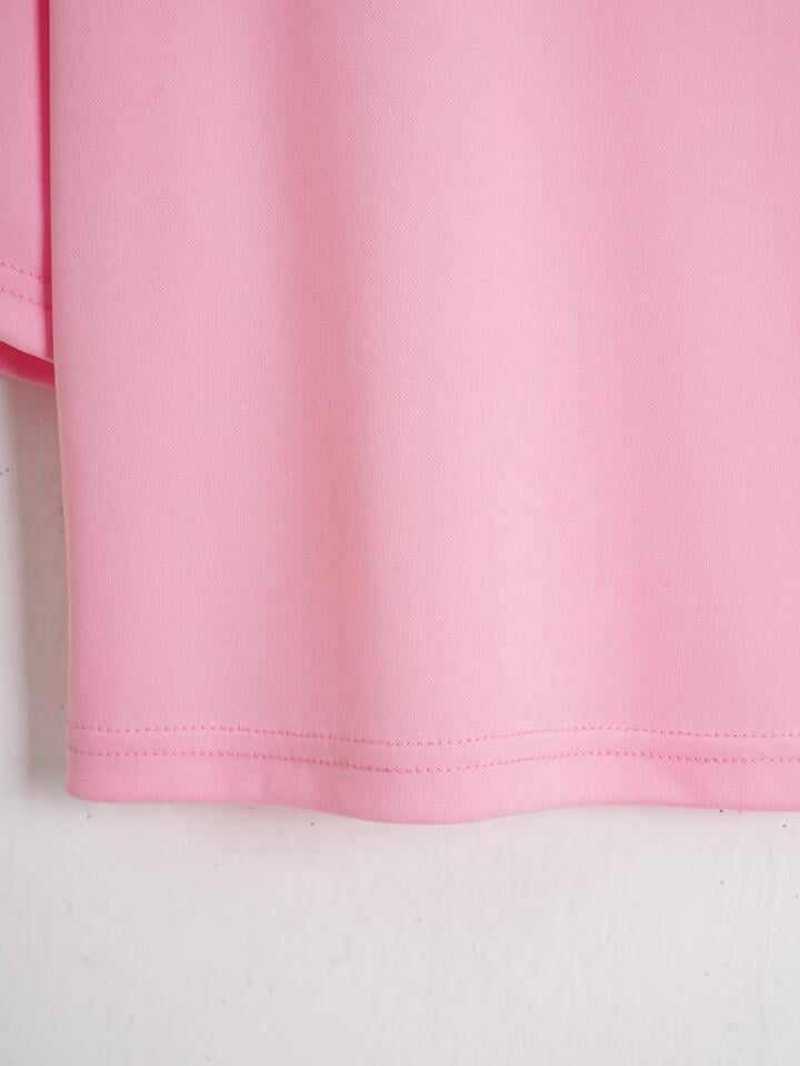 Softway Kadın Oversize Bisiklet Yaka Düz Crop T-shirt