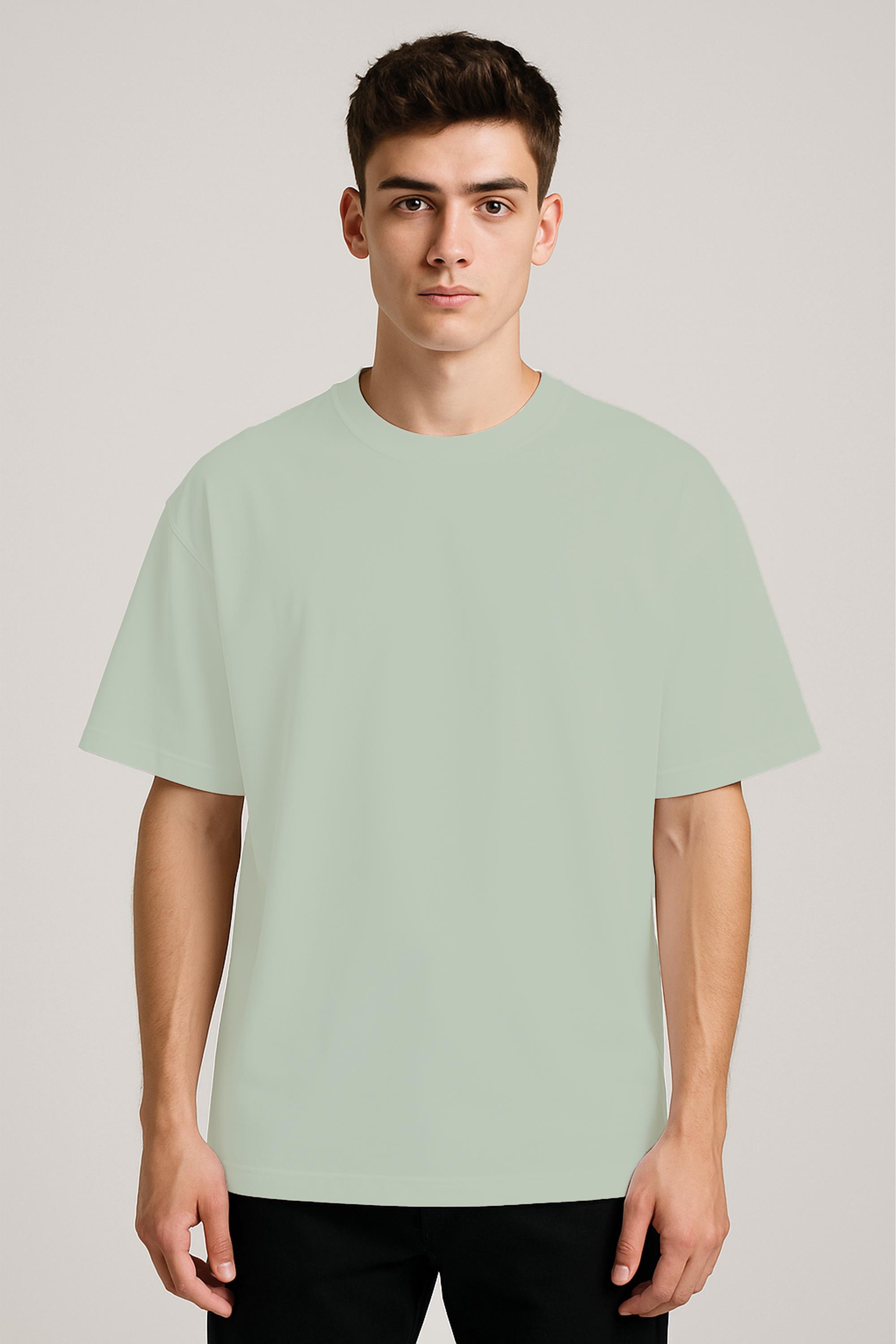 Unisex %100 Organik Pamuklu Kalın Dokulu Düz Oversize T-shirt - BEJ