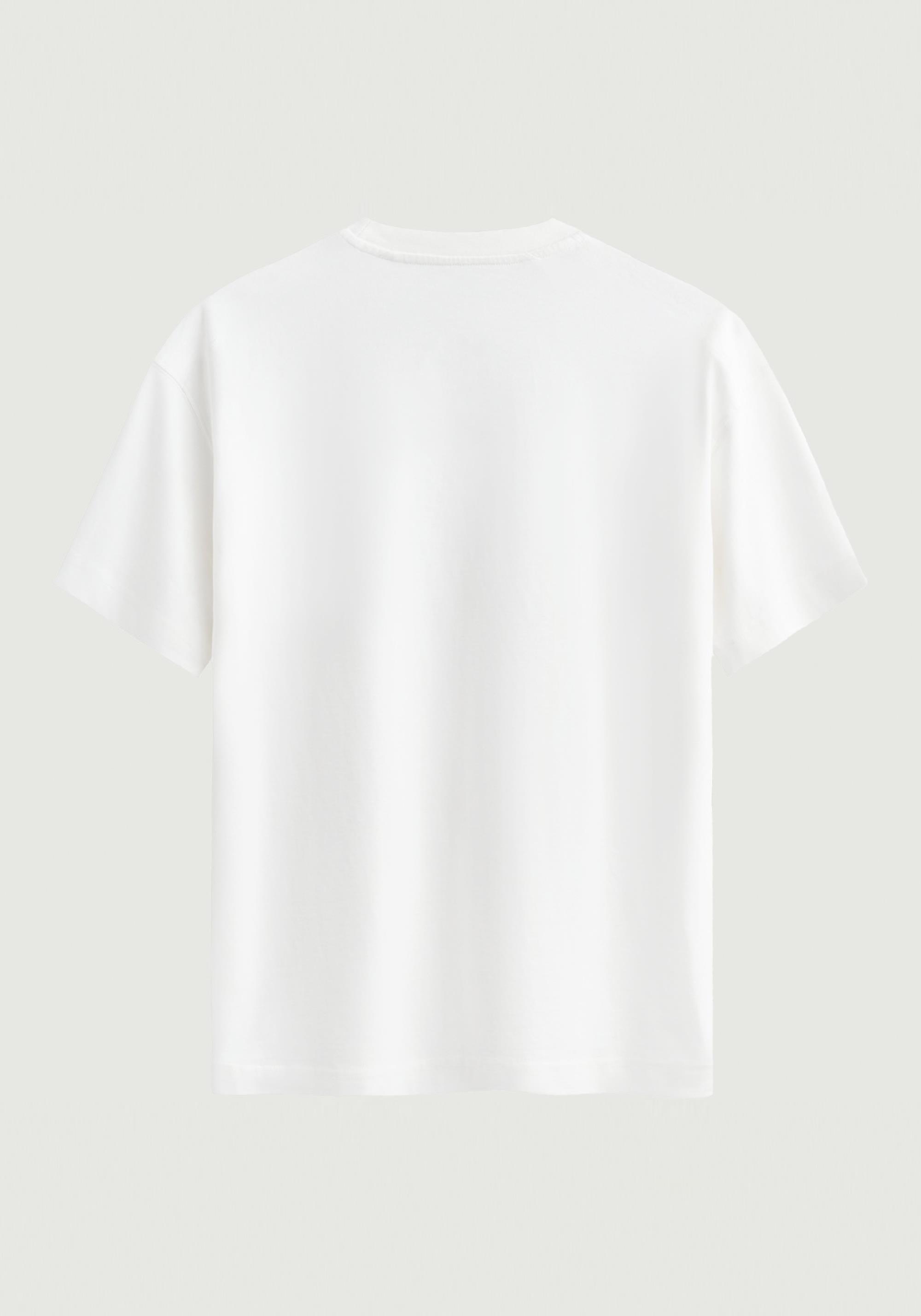 Unisex %100 Organik Pamuklu Kalın Dokulu Düz Oversize T-shirt - BEYAZ