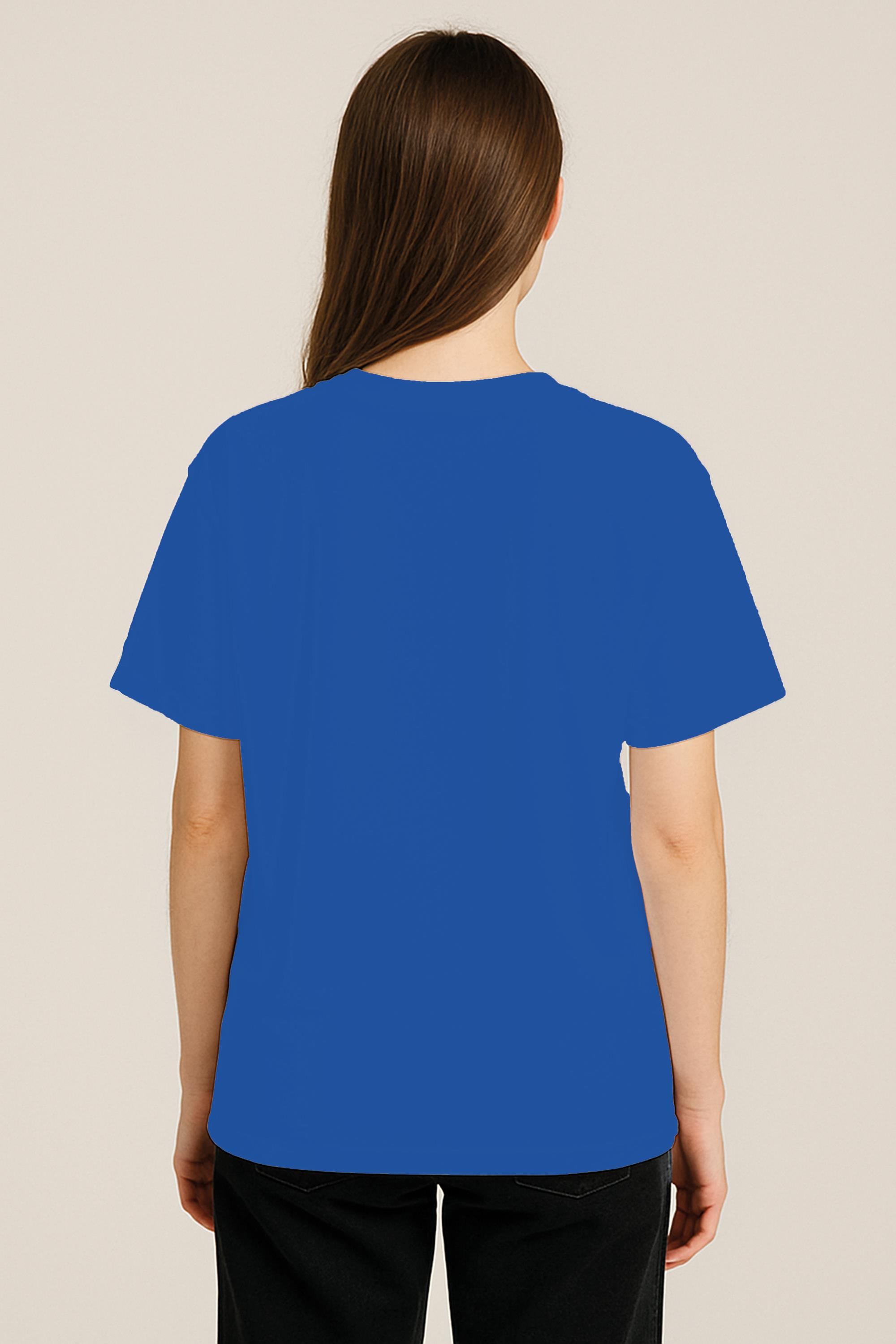 Unisex %100 Organik Pamuklu Kalın Dokulu Düz Oversize T-shirt - SAKS MAVİSİ