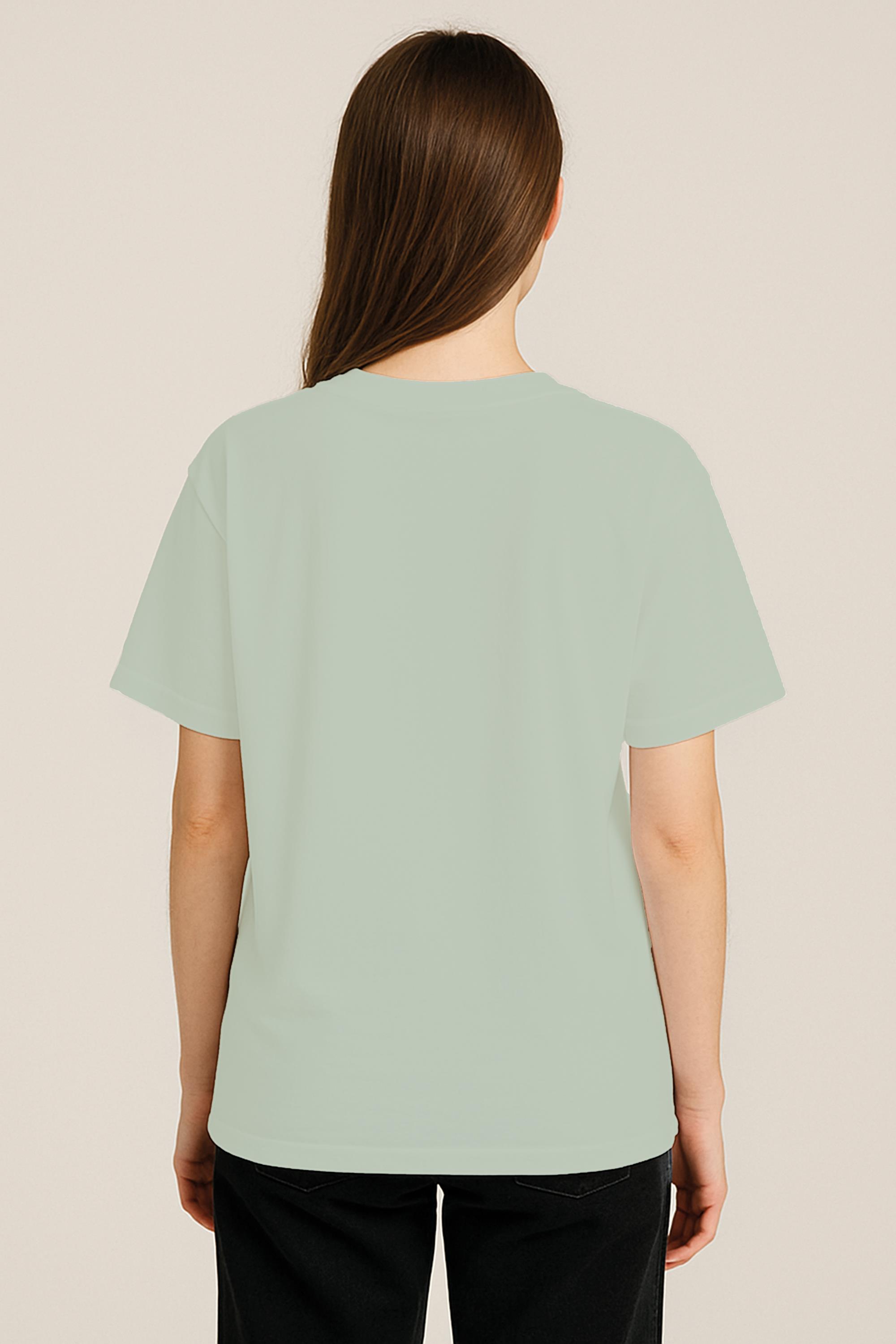 Unisex %100 Organik Pamuklu Kalın Dokulu Düz Oversize T-shirt - BEJ