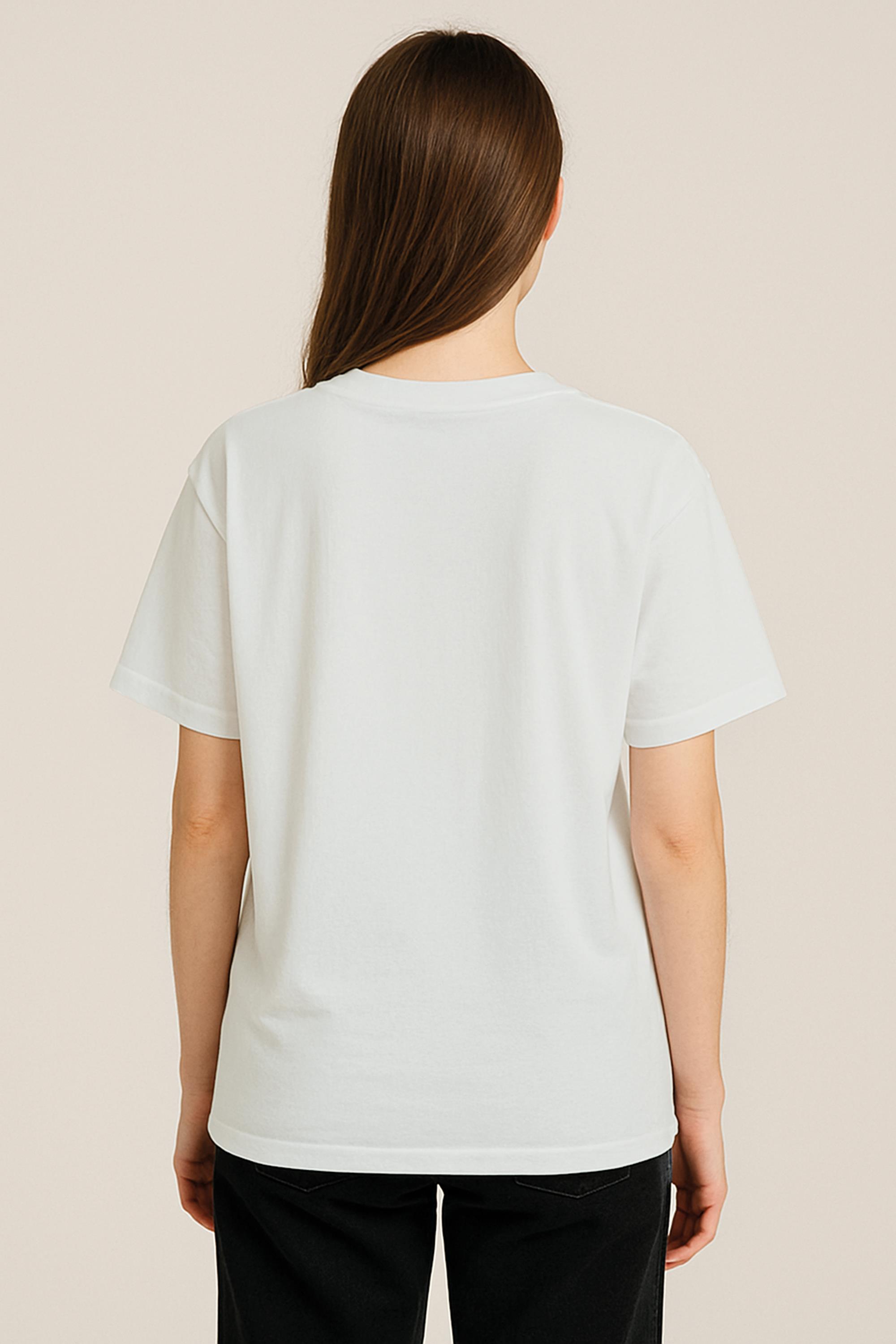 Unisex %100 Organik Pamuklu Kalın Dokulu Düz Oversize T-shirt - EKRU