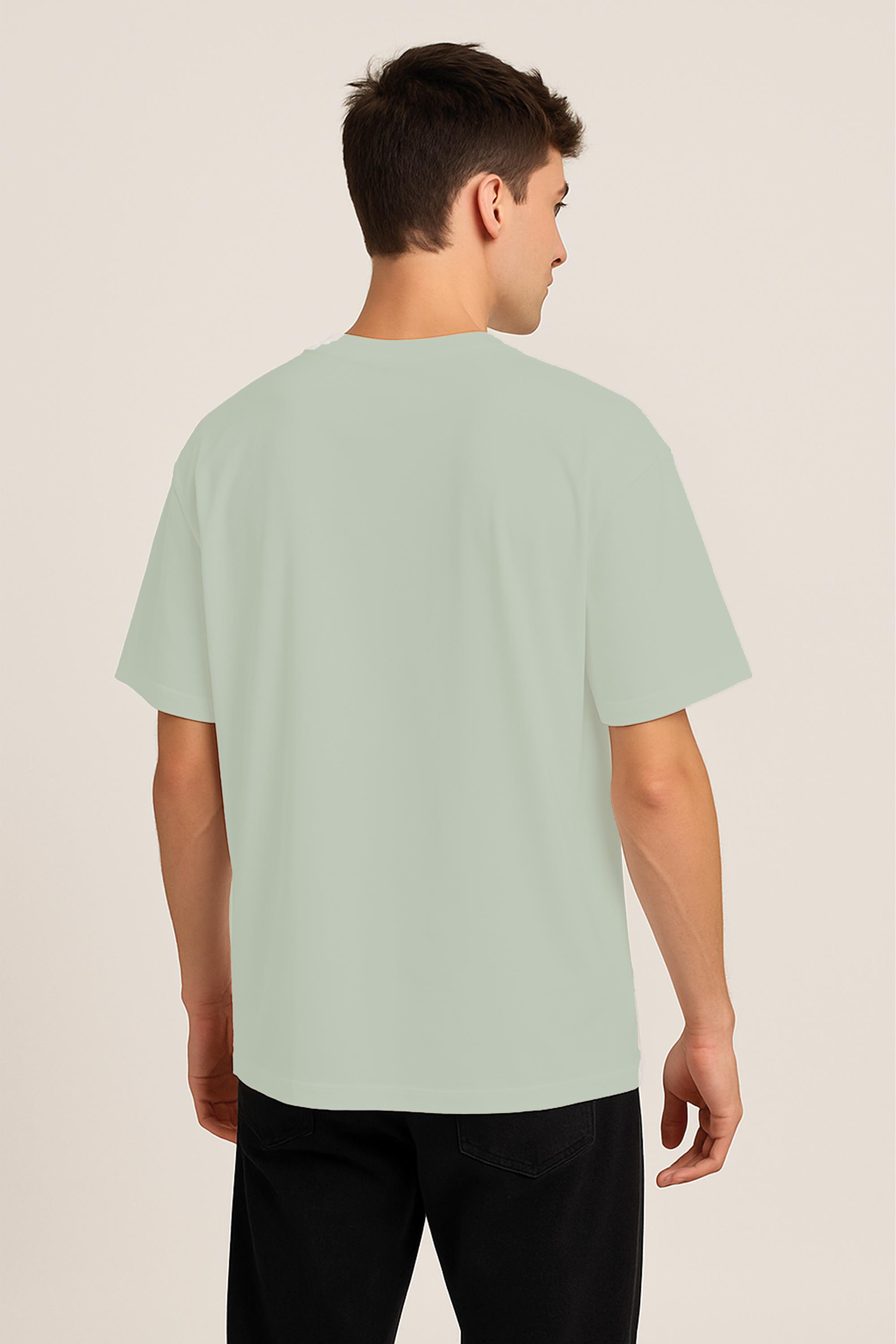Unisex %100 Organik Pamuklu Kalın Dokulu Düz Oversize T-shirt - BEJ