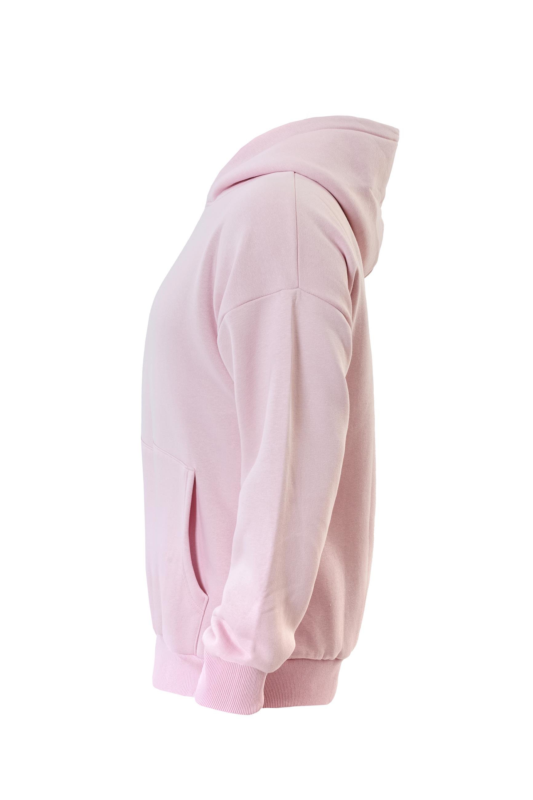 Unisex Adventure Baskılı Kapüşonlu İçi Yumuşak Polarlı Oversize Sweatshirt - PEMBE
