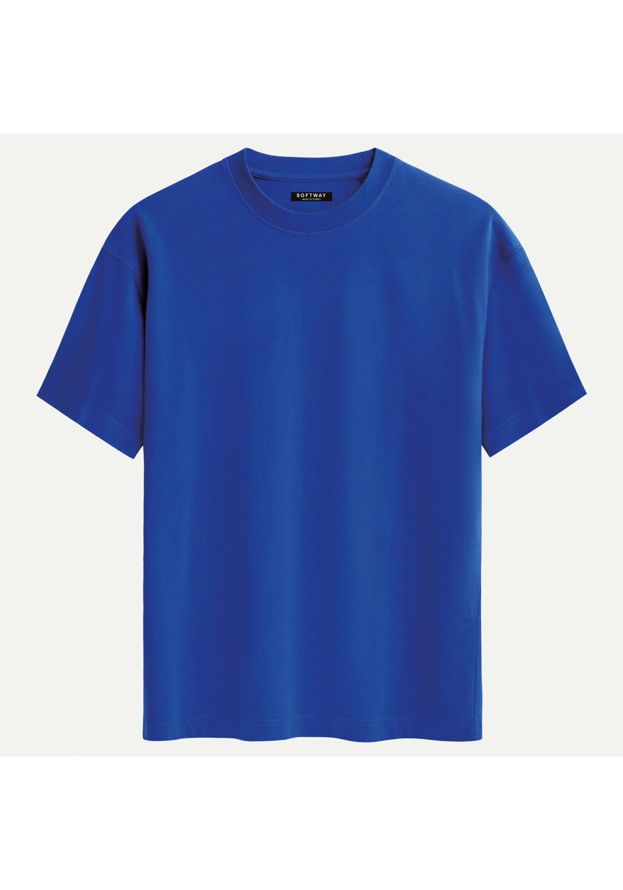 Unisex Bisiklet Yaka %100 Organik Pamuklu Kalın Dokulu Toyota Supra A90 Baskılı Oversize T-shirt - SAKS MAVİSİ