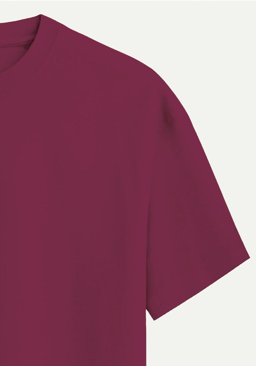Unisex Bisiklet Yaka %100 Organik Pamuklu Kalın Dokulu YAHWEH Baskılı Oversize T-shirt - BORDO