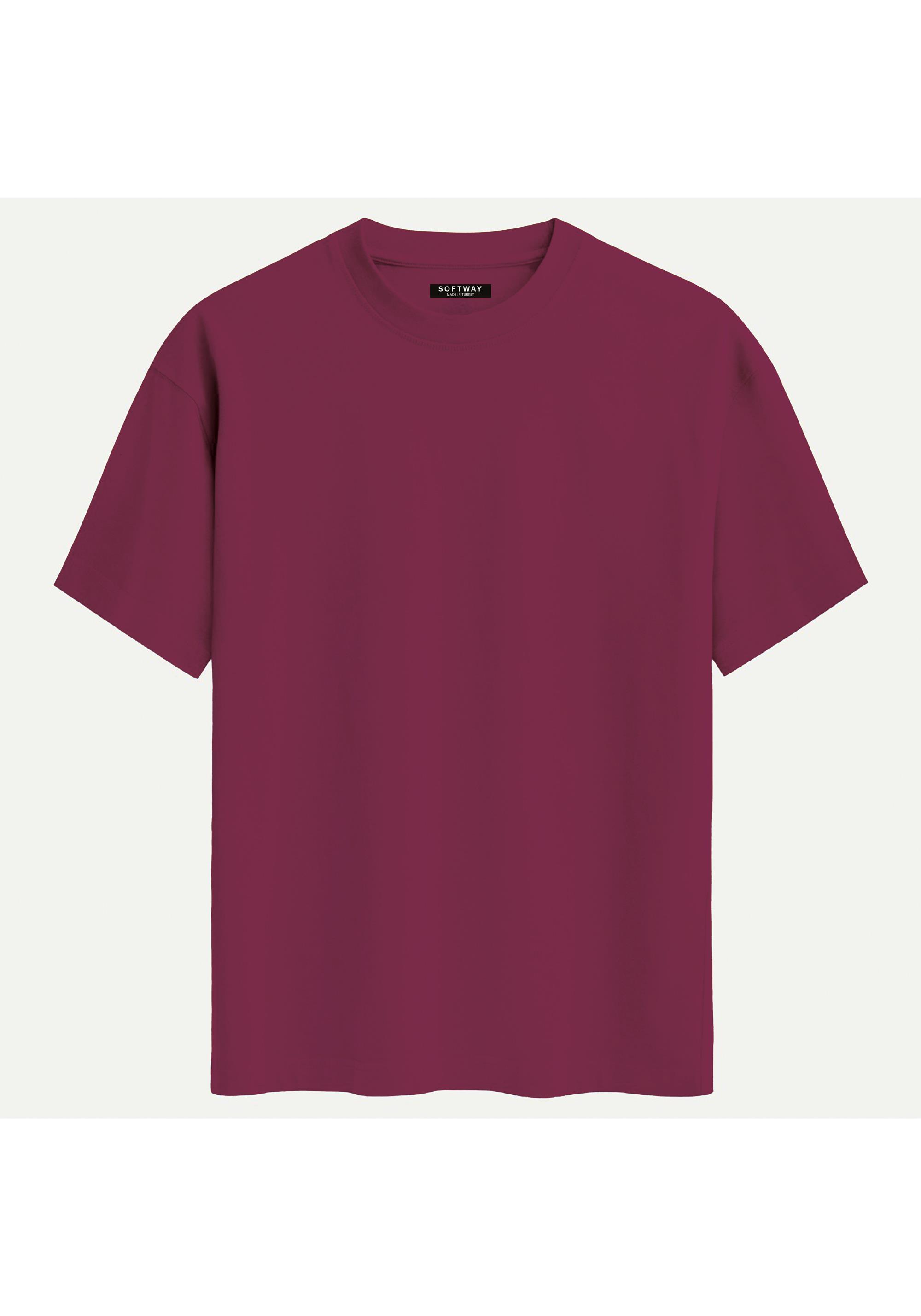Unisex Bisiklet Yaka %100 Organik Pamuklu Kalın Dokulu Toyota Supra A90 Baskılı Oversize T-shirt - BORDO