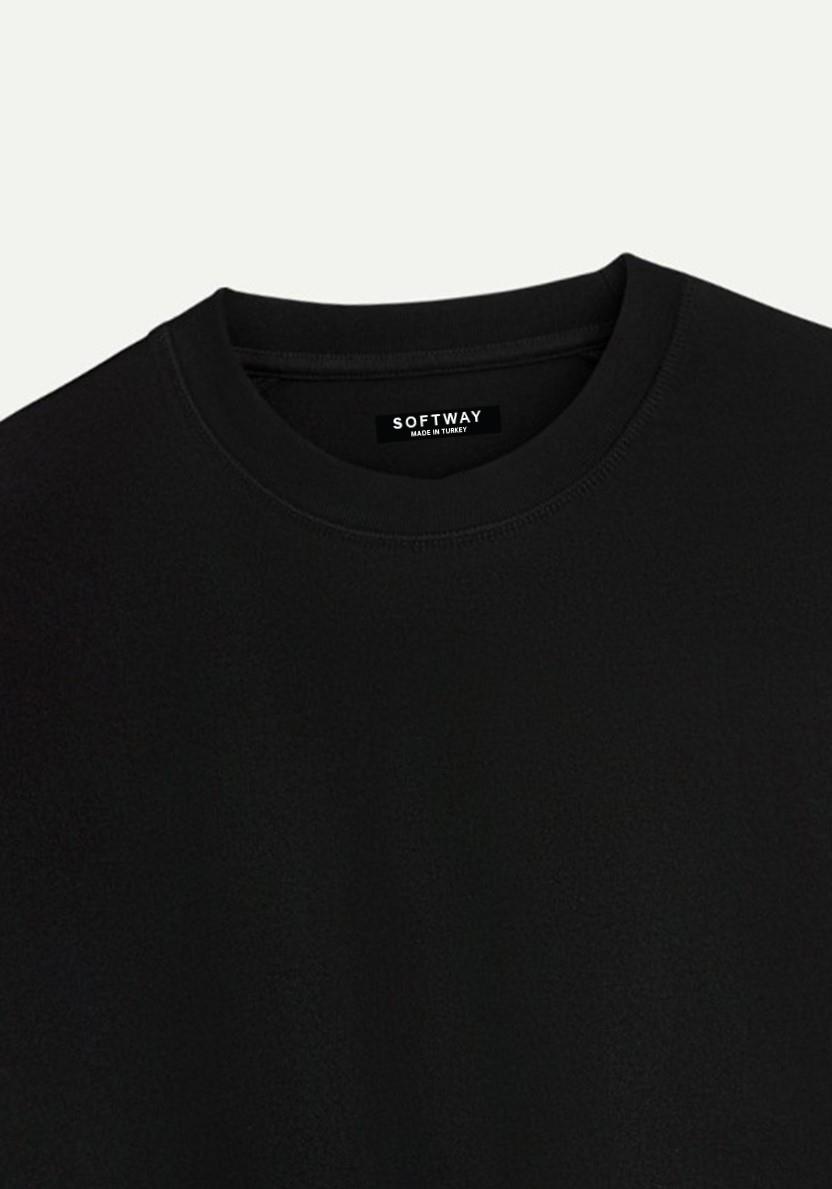 Unisex Bisiklet Yaka %100 Organik Pamuklu Kalın Dokulu Toyota Supra A90 Baskılı Oversize T-shirt - SİYAH