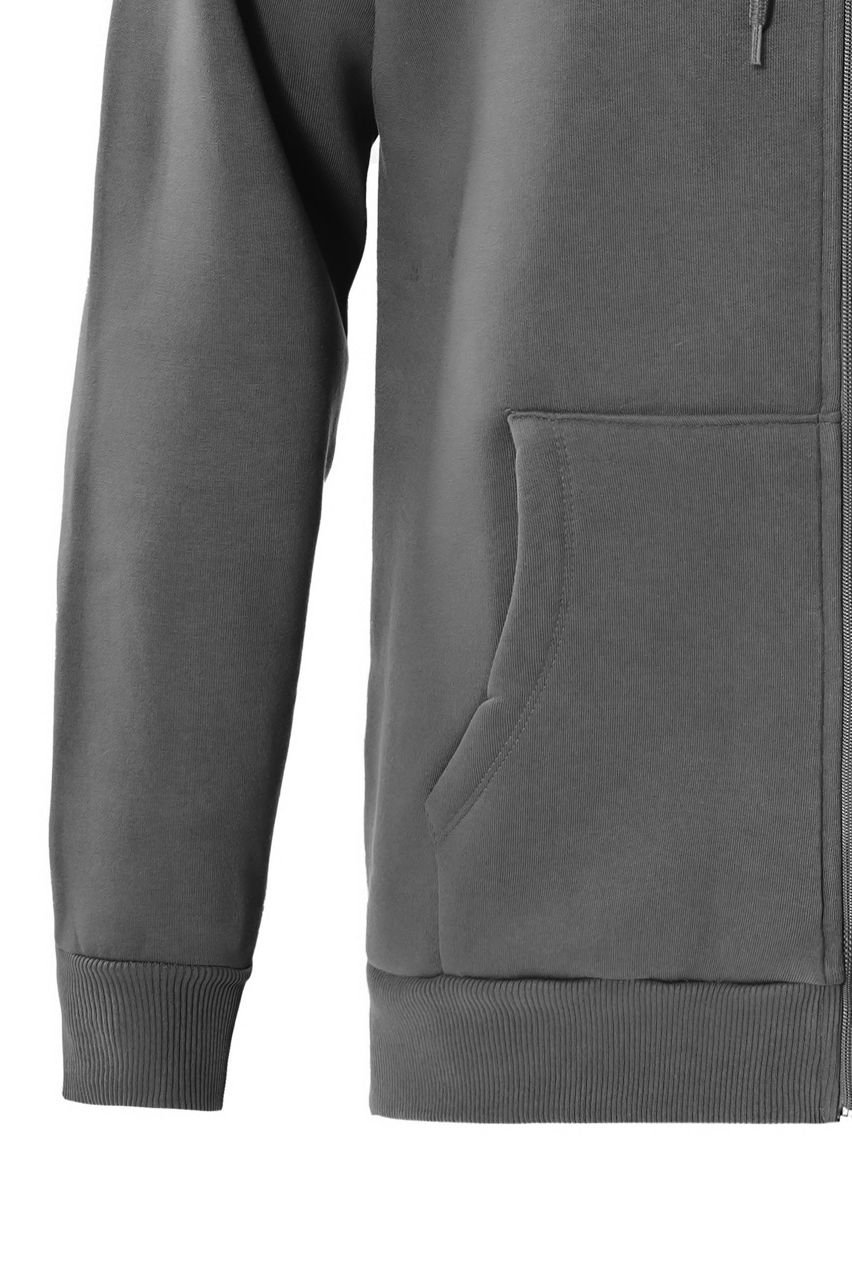 Unisex Fermuarlı Kapüşonlu Oversize Sweatshirt - FÜME