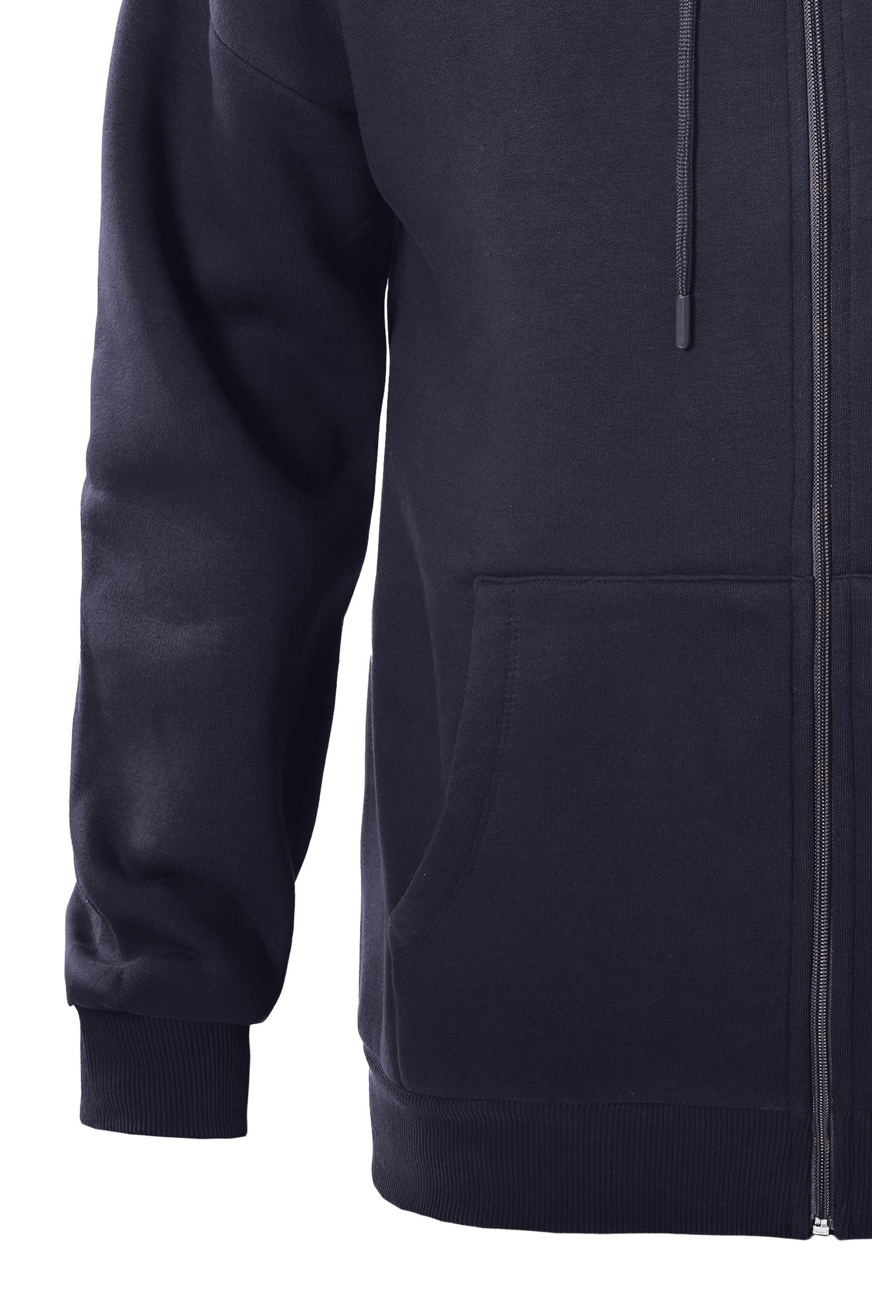 Unisex Fermuarlı Kapüşonlu Oversize Sweatshirt - LACİVERT
