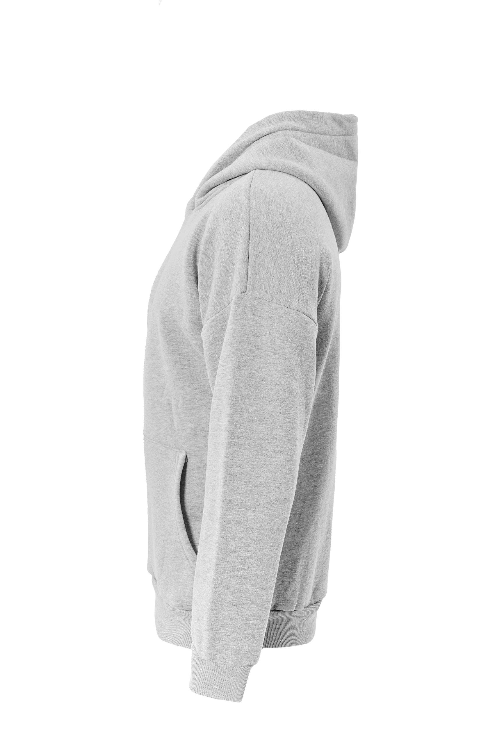 Unisex Hysterigal Baskılı Kapüşonlu İçi Yumuşak Polarlı Oversize Sweatshirt - GRİ