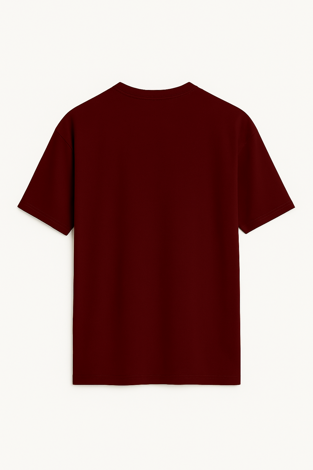 Unisex Oversize Bisiklet Yaka %100 Organik Pamuklu Basic T-Shirt – Bordo