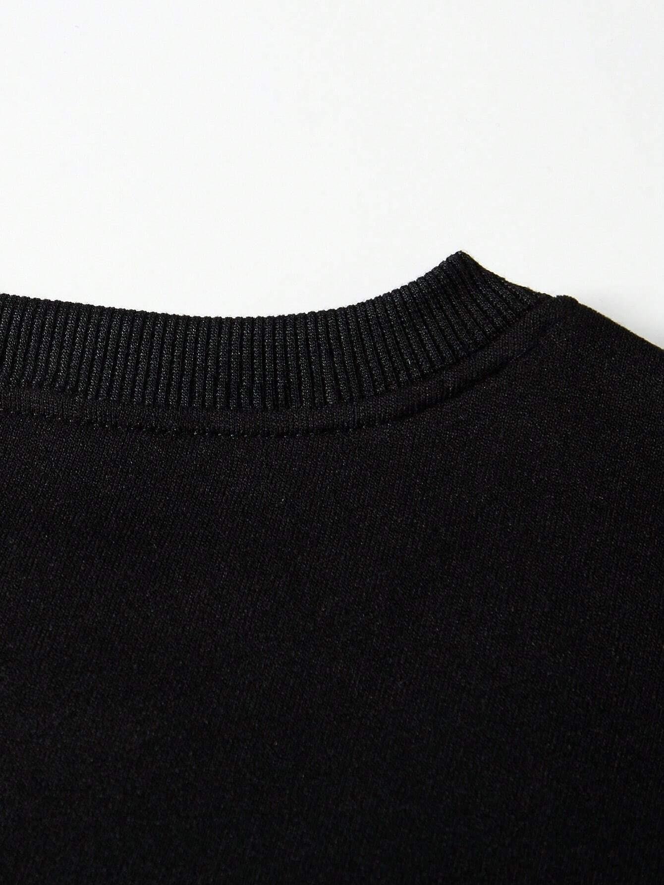 Unisex Oversize Bisiklet Yaka Basic Are You Ok Honey Sweatshirt - SİYAH