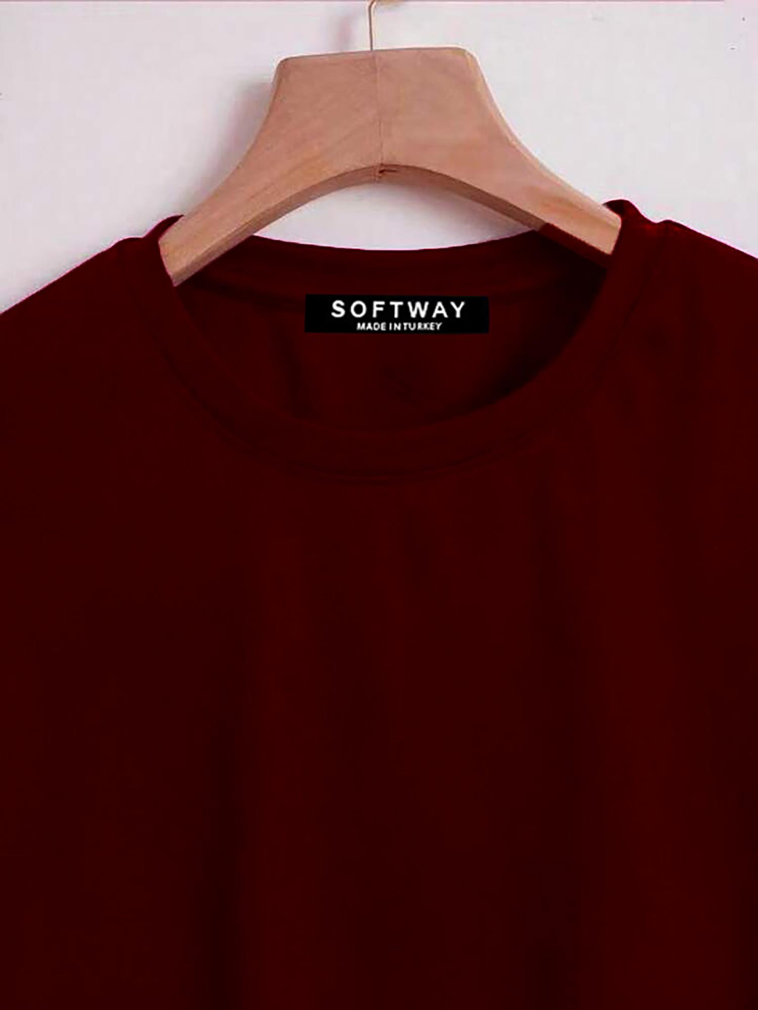 Unisex Oversize Bisiklet Yaka Billionaire Baskılı Basic T-Shirt - BORDO