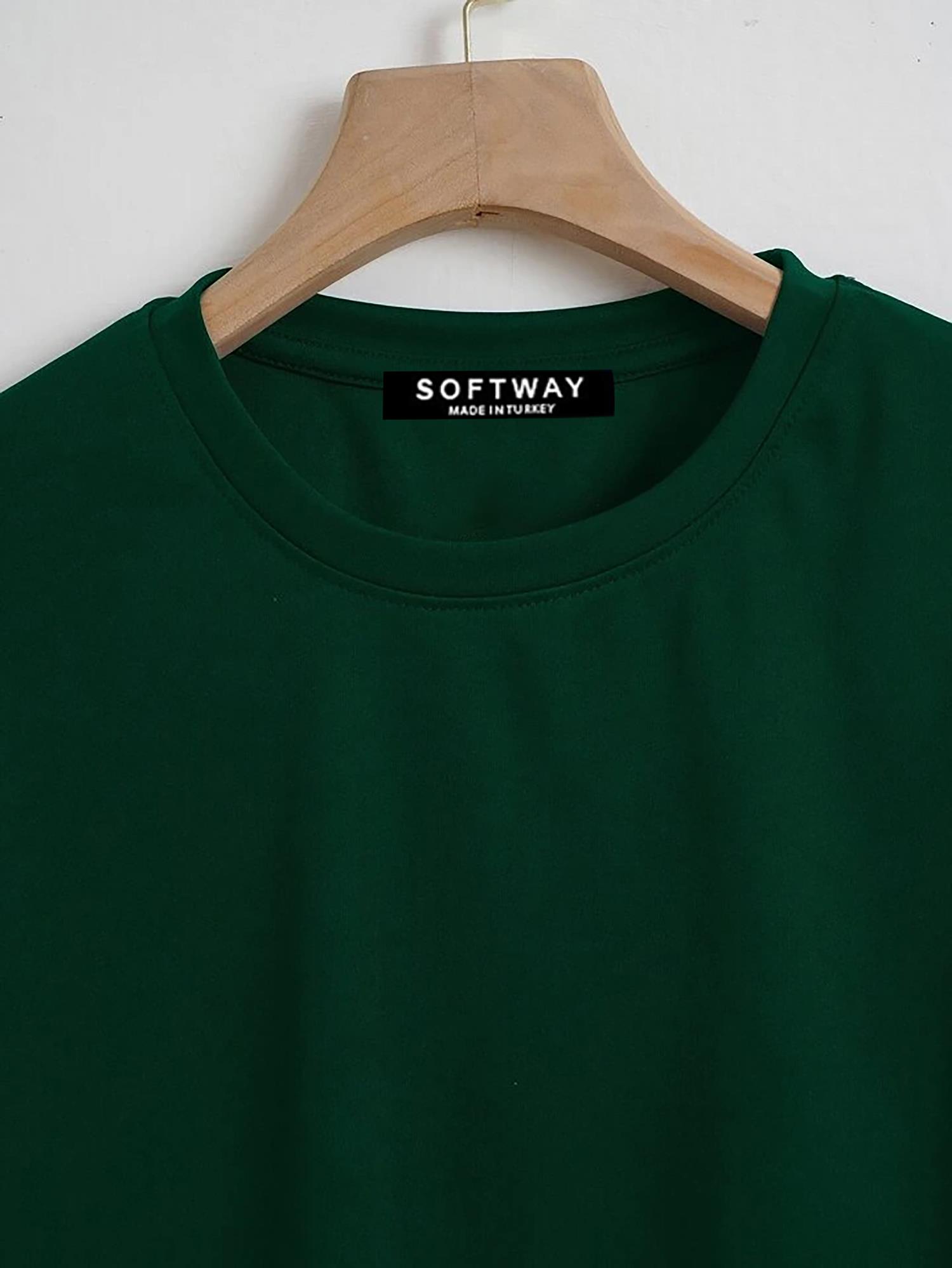 Unisex Oversize Bisiklet Yaka Billionaire Baskılı Basic T-Shirt - KOYU YEŞİL