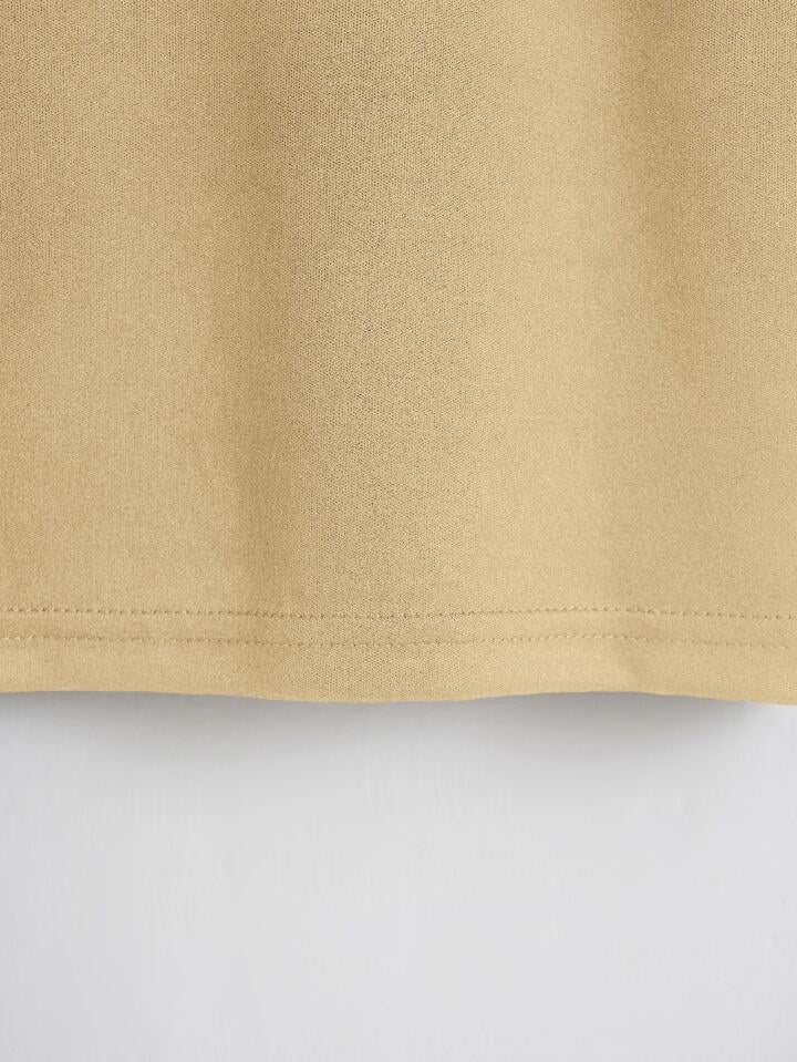 Unisex Oversize Bisiklet Yaka Ribbon Cherry Baskılı Basic T-Shirt - BEJ