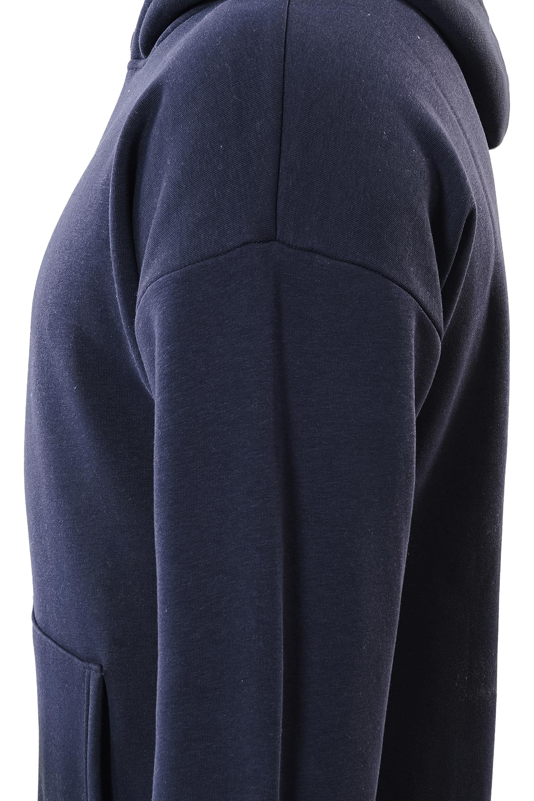 Unisex Powder Pink Baskılı Kapüşonlu İçi Yumuşak Polarlı Oversize Sweatshirt - LACİVERT