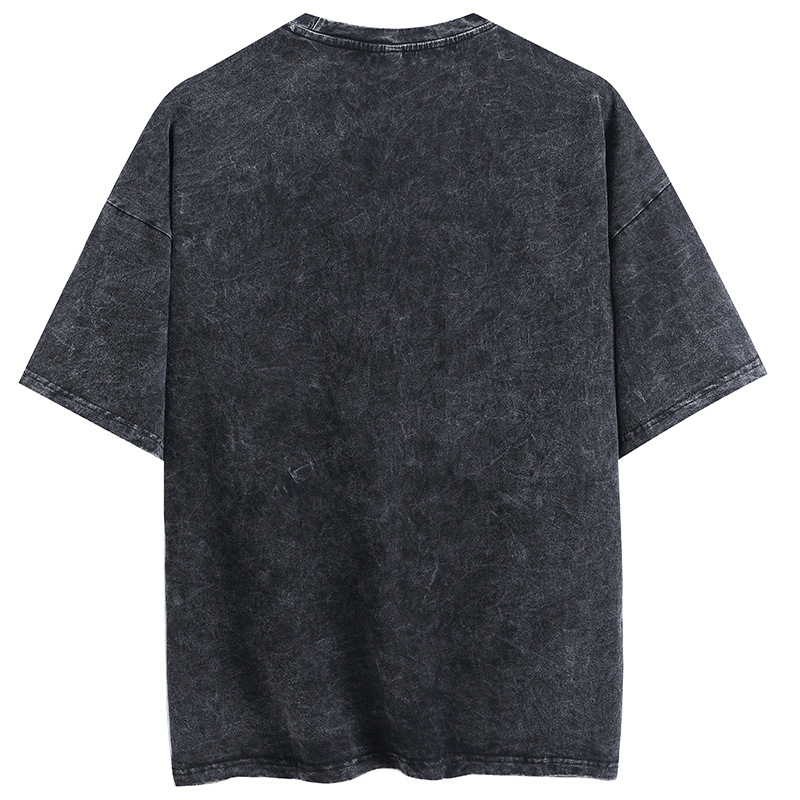 Unisex Yıkamalı Düz Bisiklet Yaka Oversize Tshirt - ANTRASİT