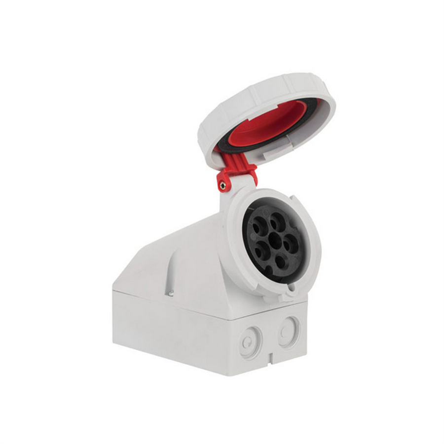 METE ENERJİ MTT1155V 5X32A. IP67 DUVAR PRIZI -EGIK GÖVDELI- Vidalı Bagl