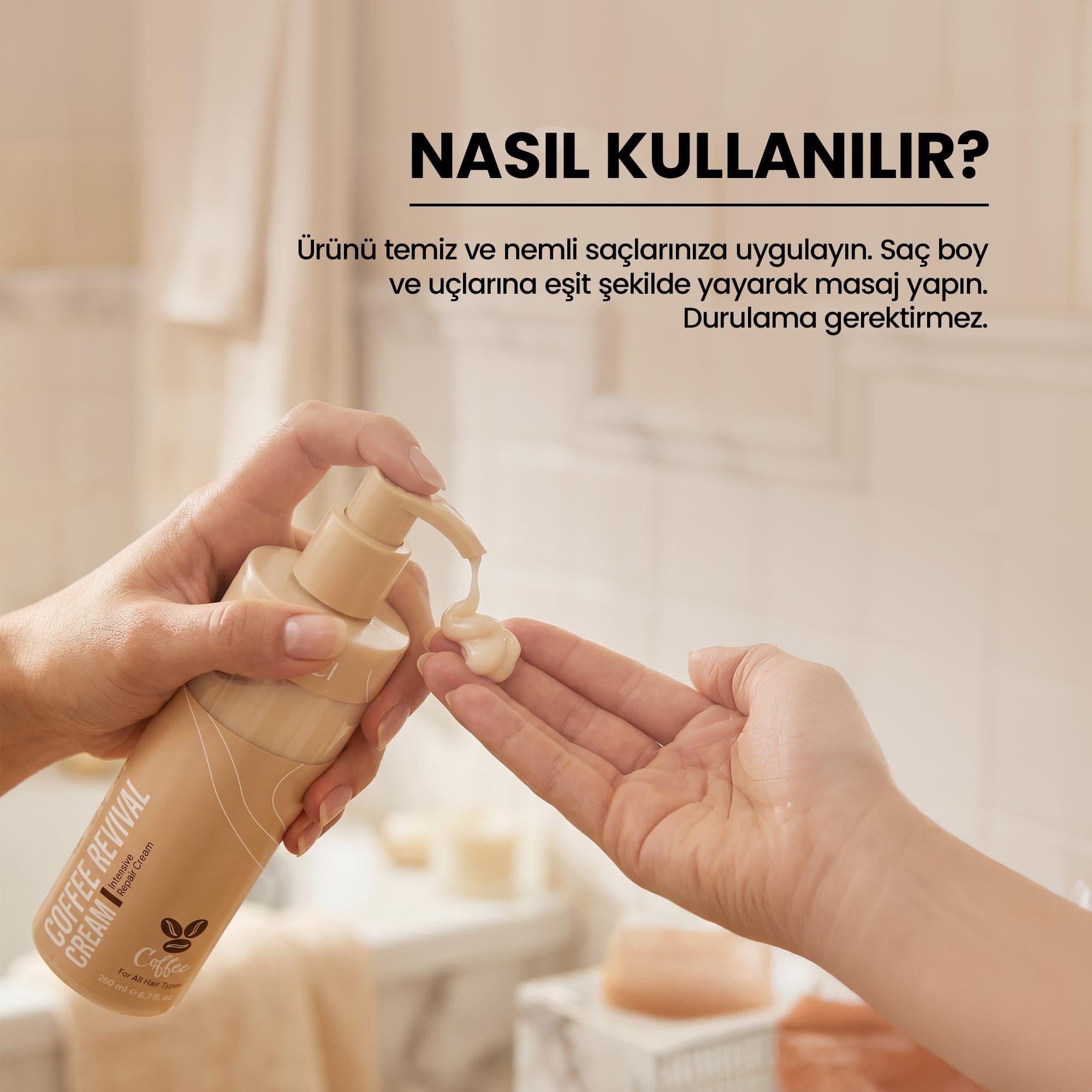  Kahveli Kuru Saçlar İçin Elektriklenme Önleyici Termik Saç Sütü Kremi 200 ML