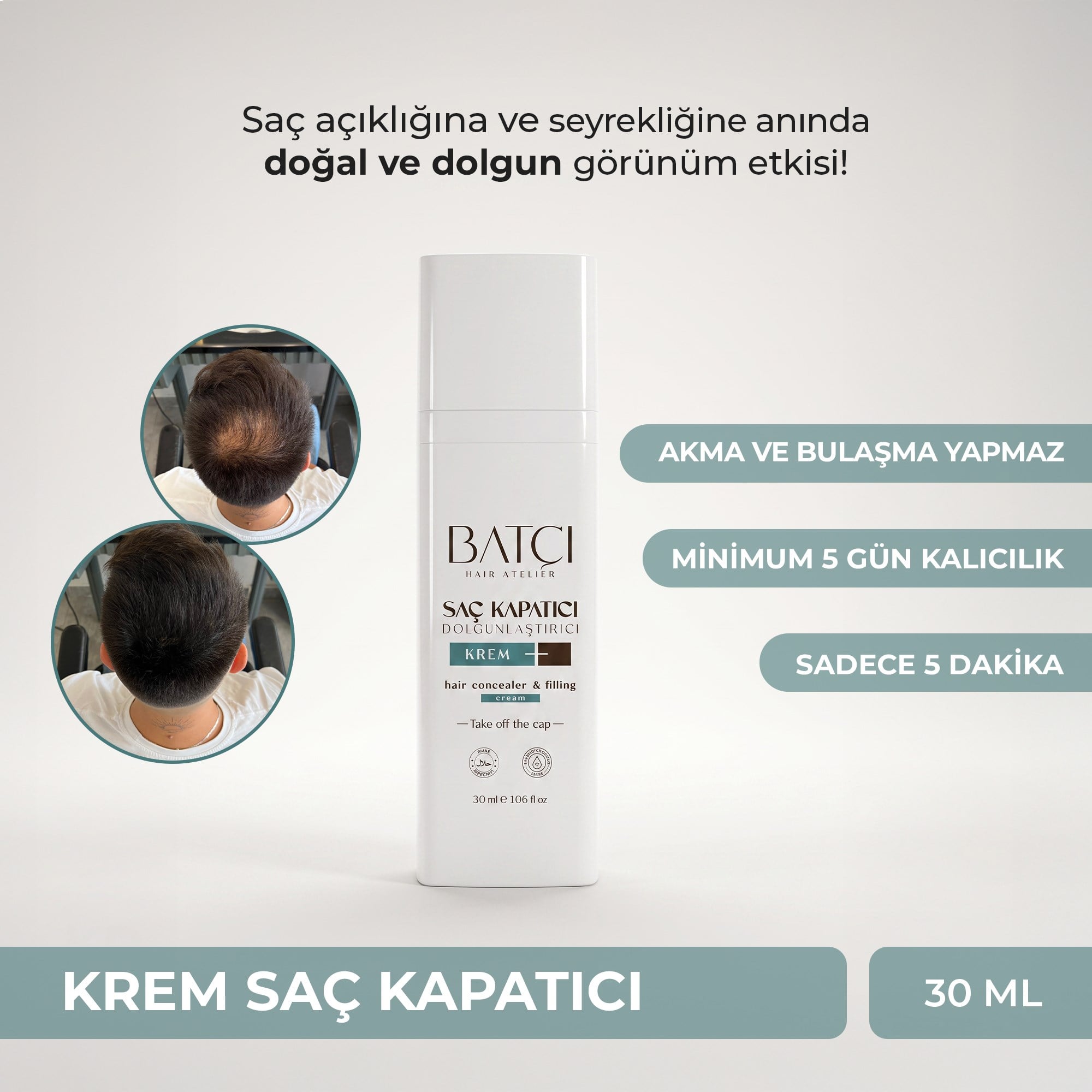 Crema Líquida Voluminizadora y Cubriente para el Cabello Batçı 30 ml