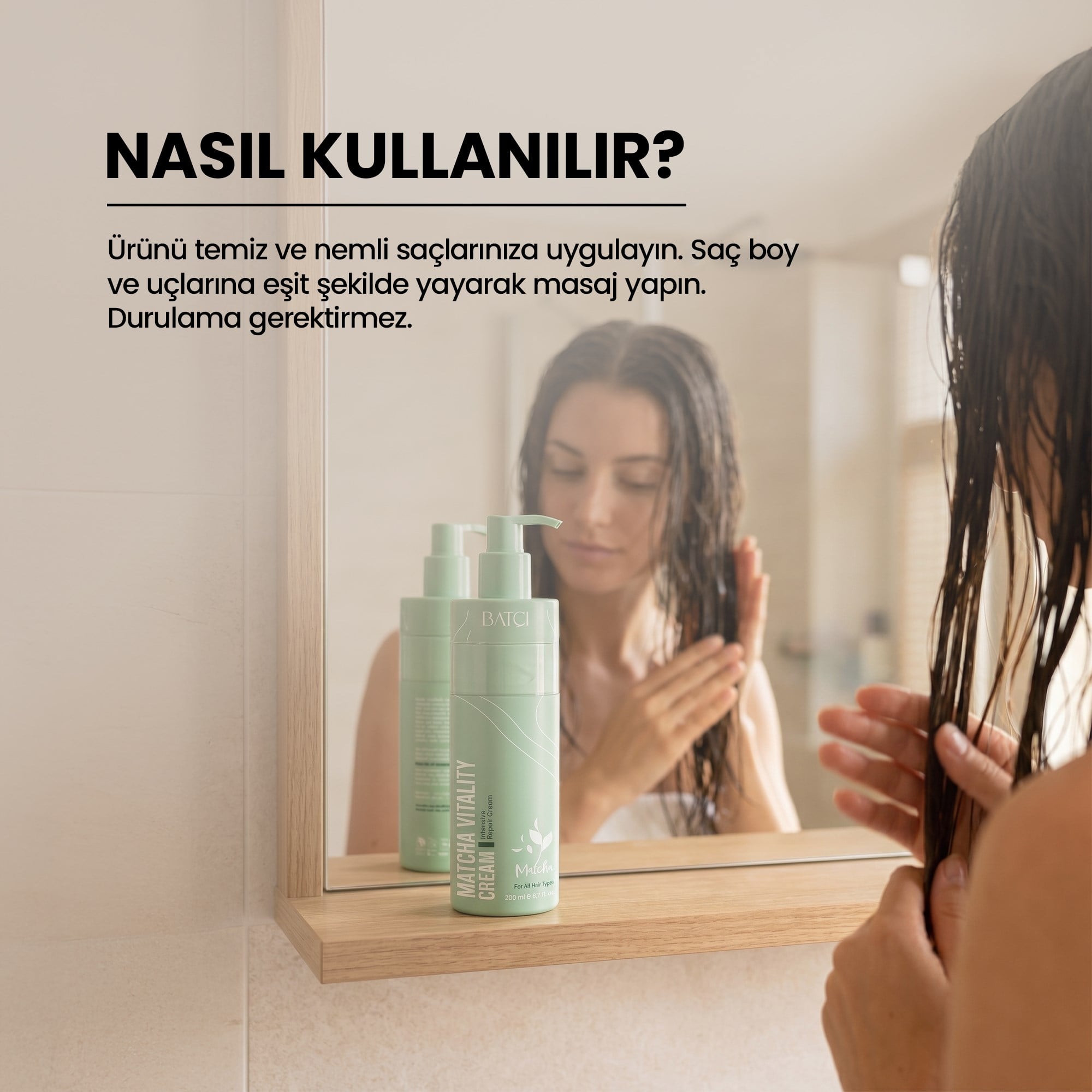Maça Çaylı Saç Kremi– Yıpranmış Saçlar İçin Onarıcı & Antioksidan Krem