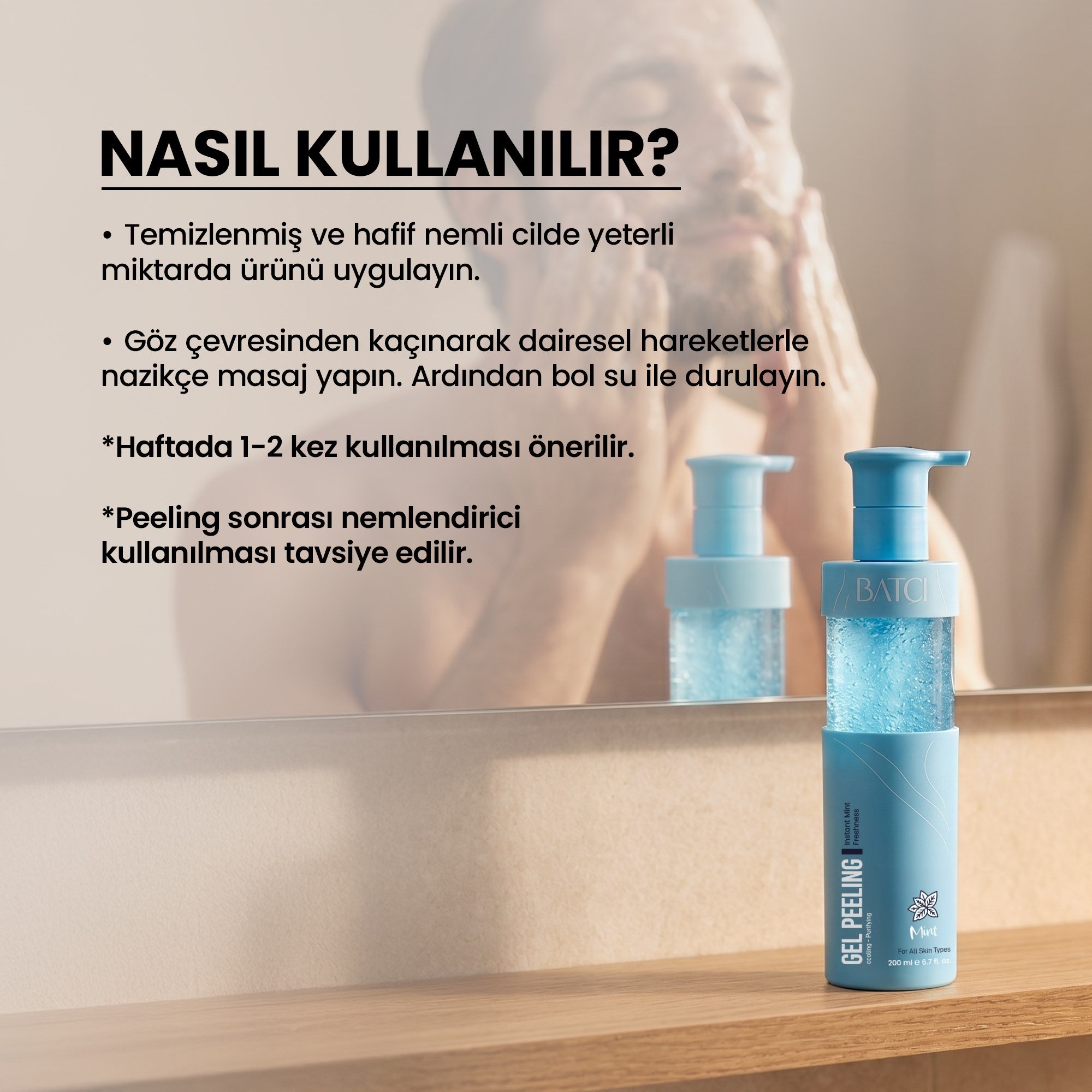 Batçı Mint Jel Peeling – Nazik Arındırıcı, Serinletici, Ölü Deri Temizleyici