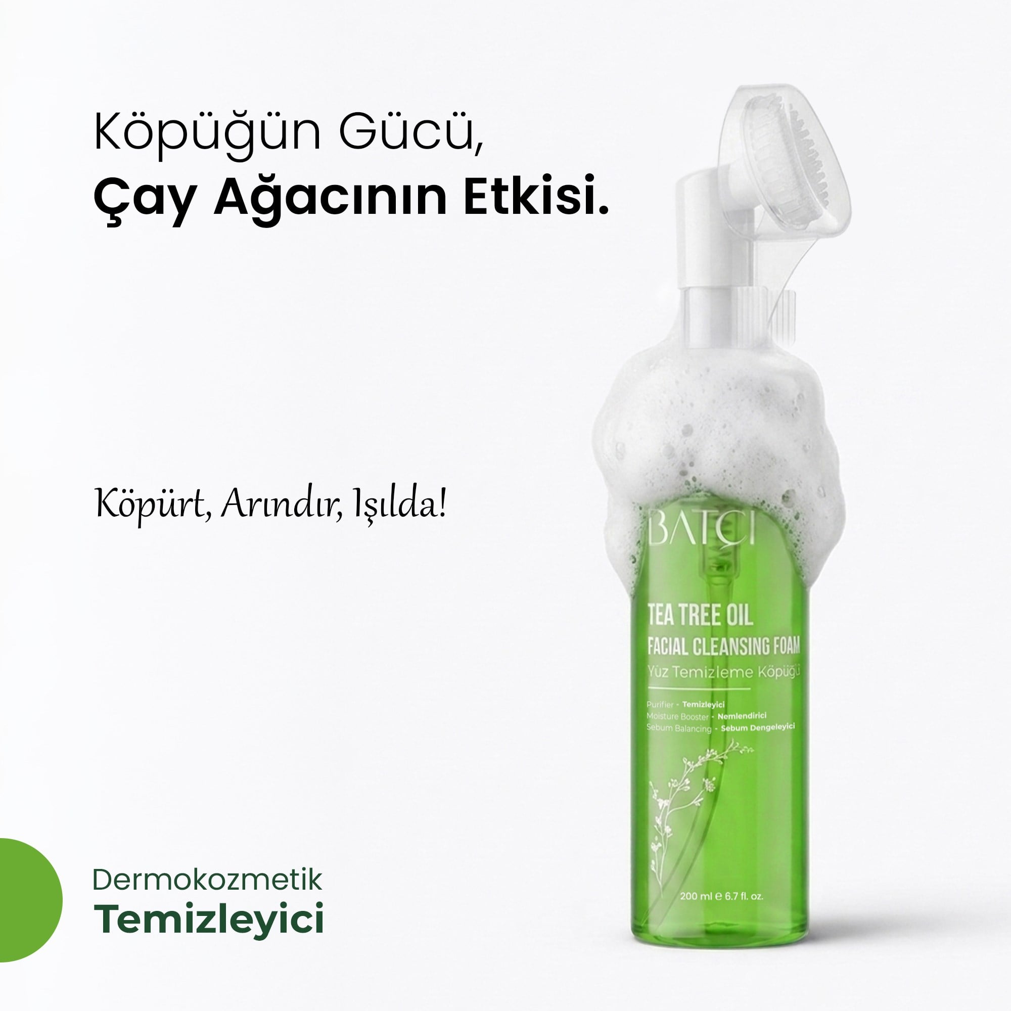 Tea Tree Oil Kendinden Fırçalı Yüz Temizleme Köpüğü 200 ml