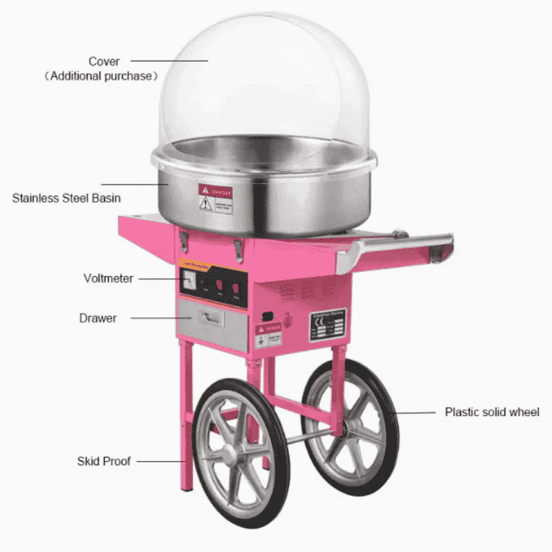 By Kitchen DPH-01 Arabalı Pamuk Şeker Makinesi
