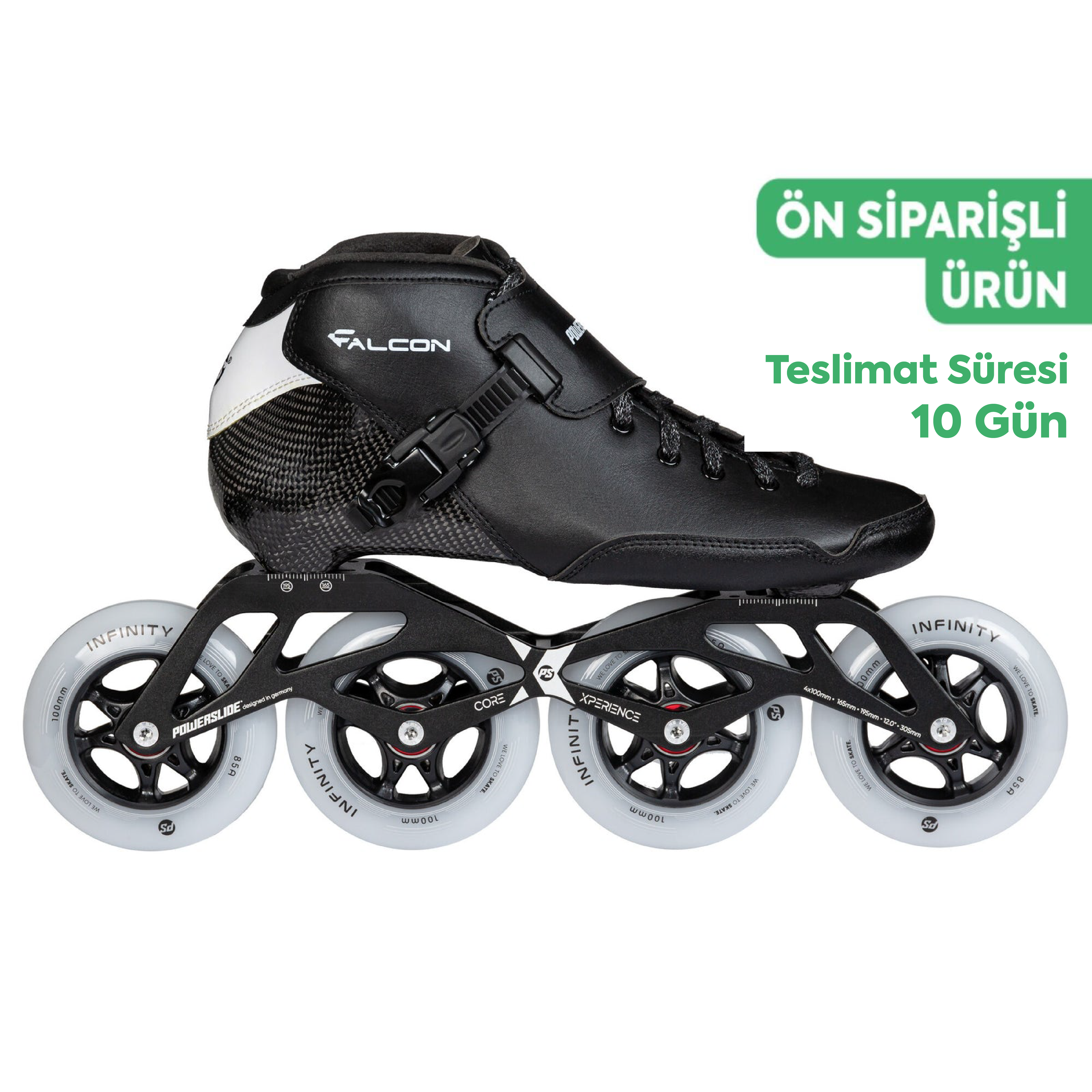 Falcon Black 4X100 Racing Paten