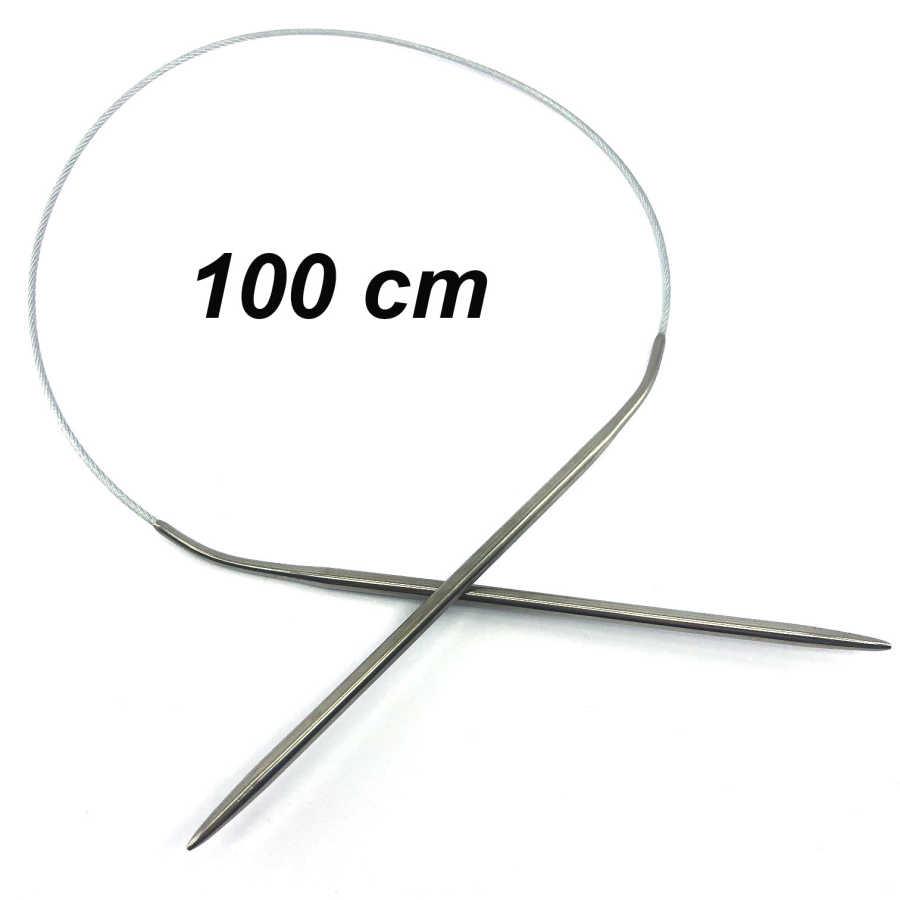 Çelik Telli Misinalı Örgü Şişi 100 cm No:4.00 mm