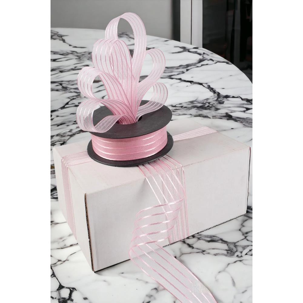Şifon Kurdele Pembe 2.5 Cm Şerit 20 Metre