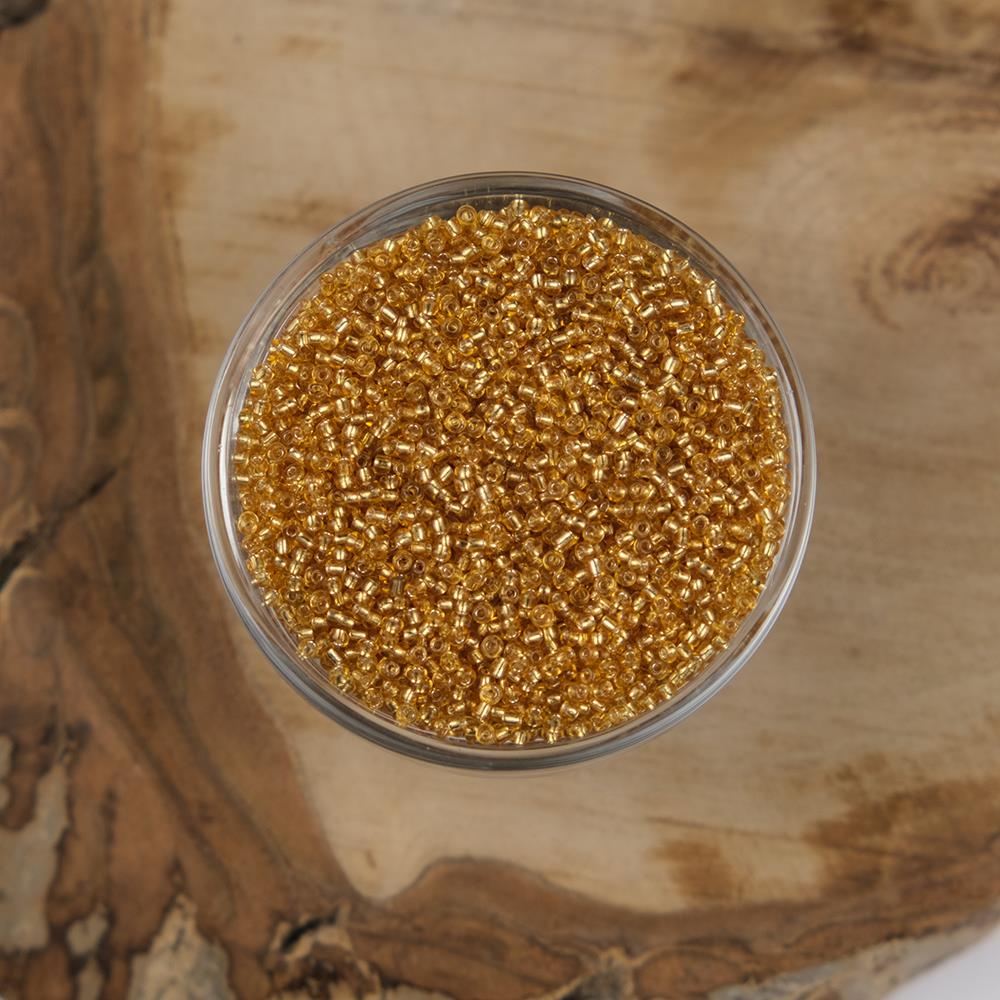 ABC Kum Boncuk Şeffaf Altın 2 mm 500 Gram 12/0 - 22