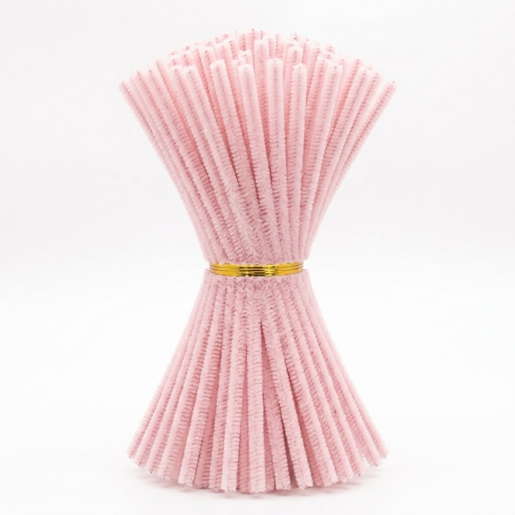 Açık Pembe Şönil / Tüylü Tel (100'lü Paket)