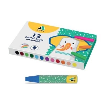Adel Pastel Boya Karton Kutu Köşeli 12li