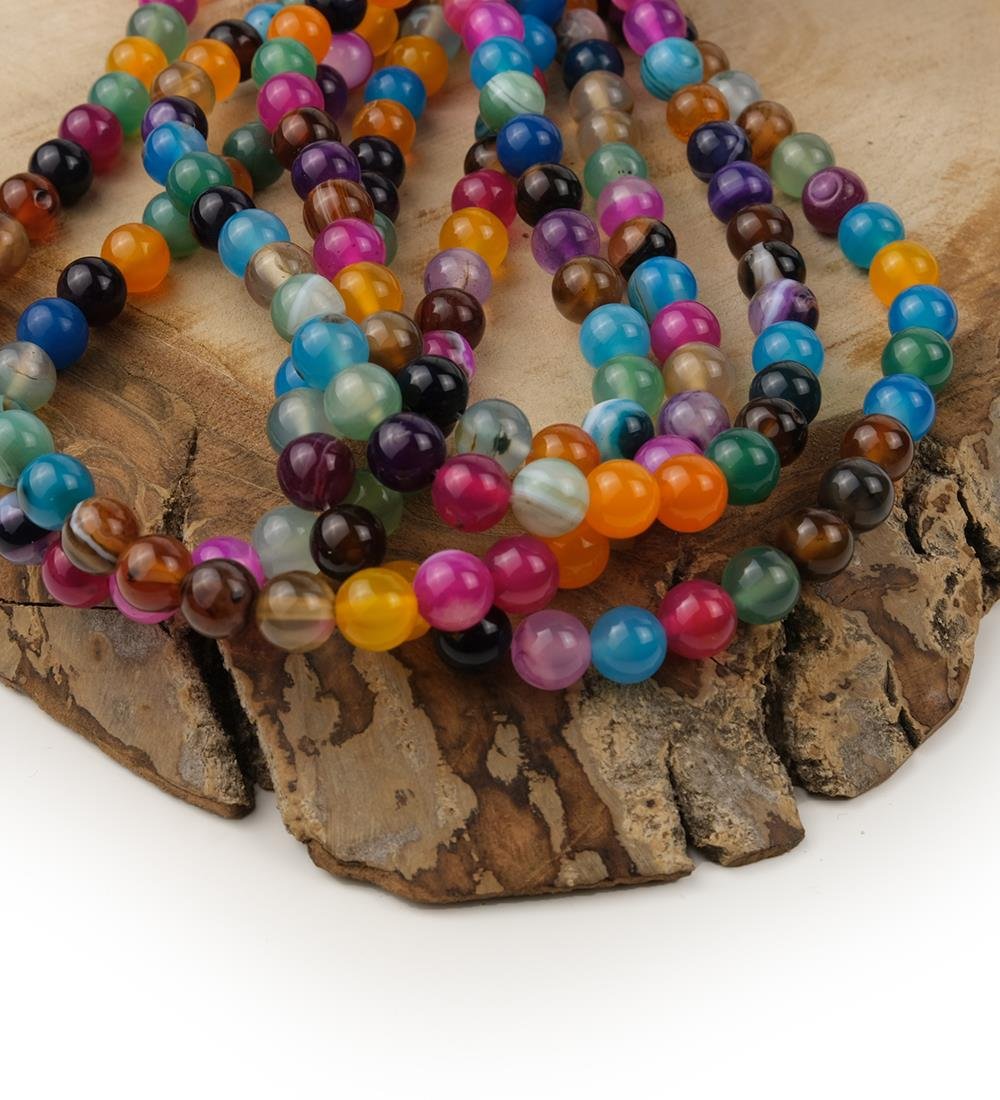 Akik Taşı Doğal Taş Dizisi 8 mm Model-14